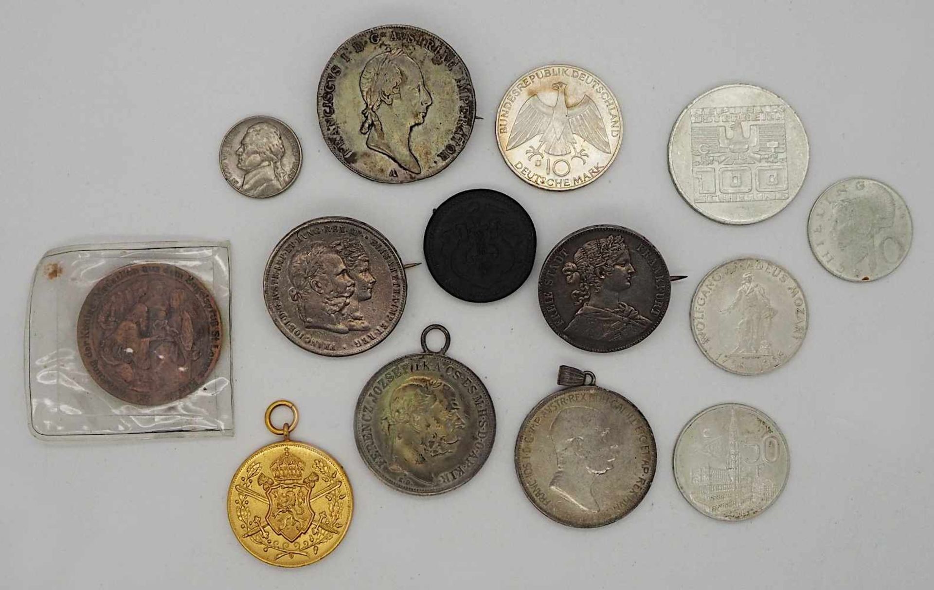 1 Konvolut Münzen/Medaillen Silber u.a. BRD 10 DM, Österreich u.a.