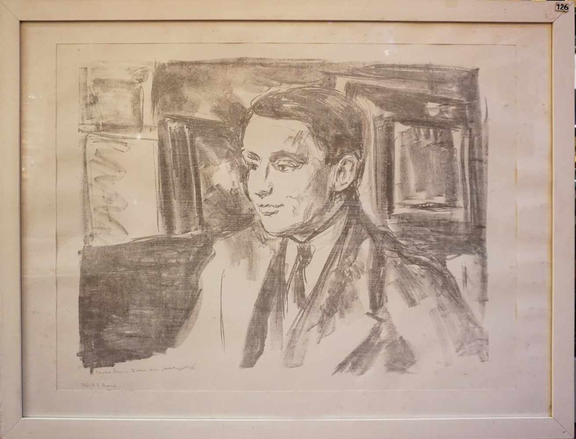 1 Lithographie "Bildnis Wolfgang Gurlitt" sign. Edvard MUNCH(wohl 1863-1944) dat. 1916 - Bild 4 aus 4