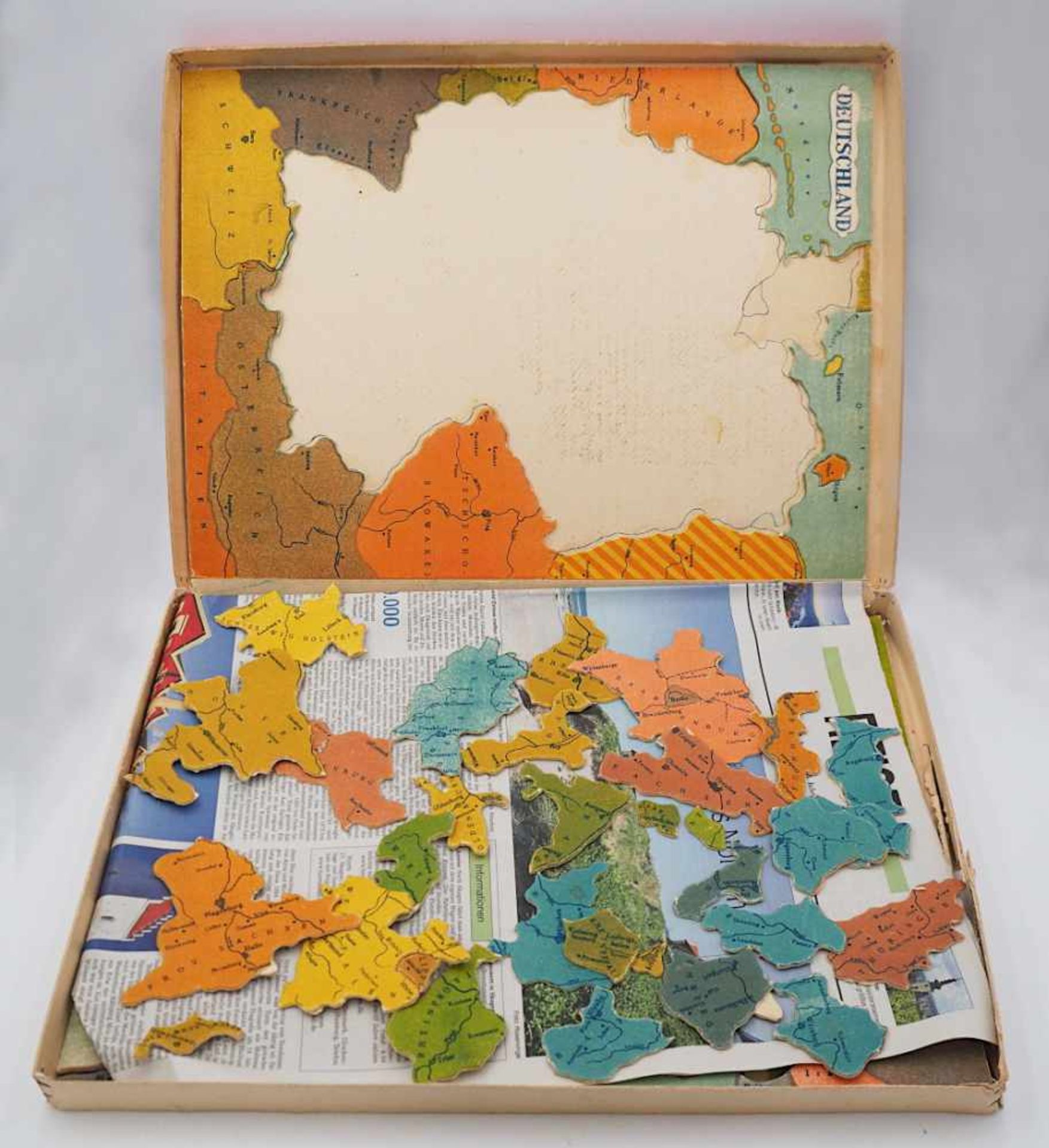 1 Brettspiel "Geographisches Legespiel für Jung und Alt/Deutschland und Europa" HERON wohl 1945 - Bild 2 aus 2