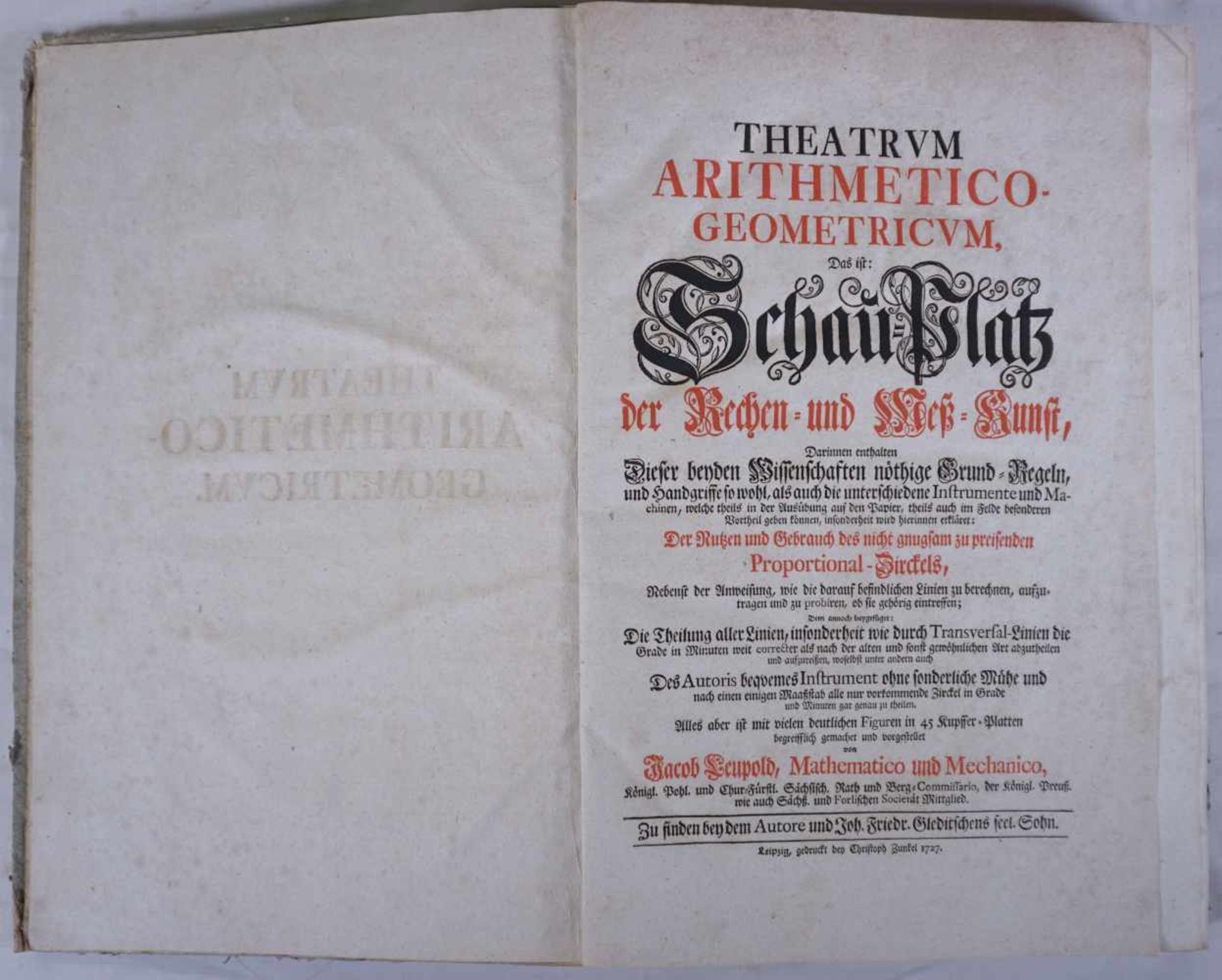 1 Buch "Theatrum arithmetico-geometricumDas ist: Schauplatz der Rechen- und Meß-Kunst