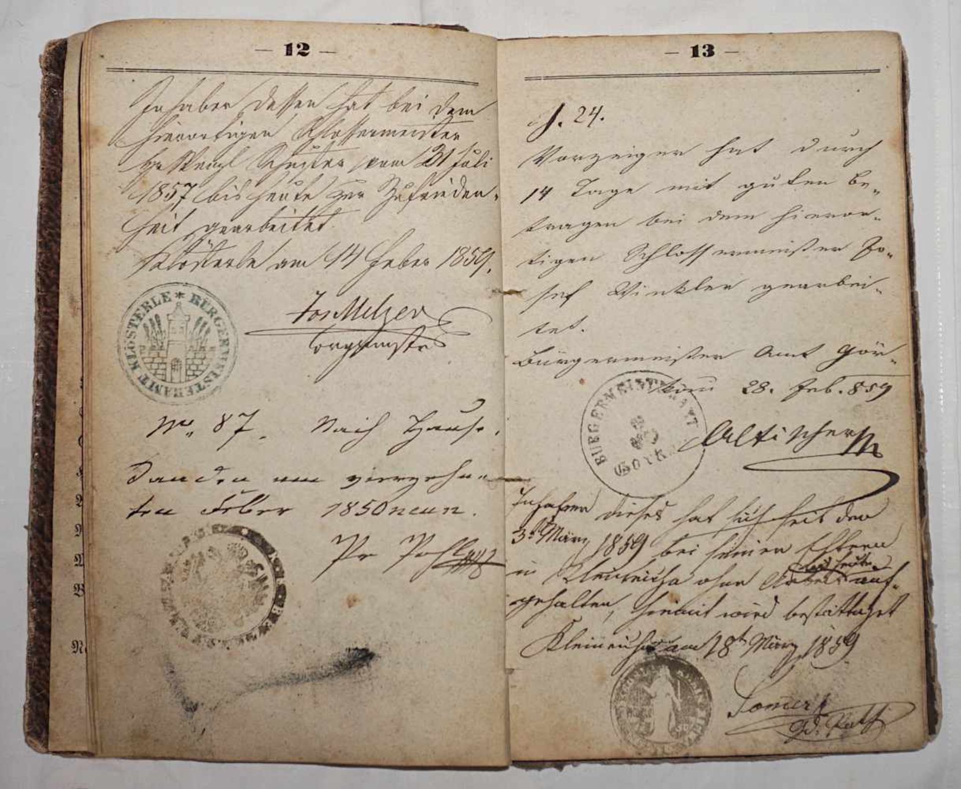 1 Wanderbuch, Statthalterei-Druckerei Prag dat. 1827mit Belehrungen, Beglaubigungsstem - Image 2 of 2