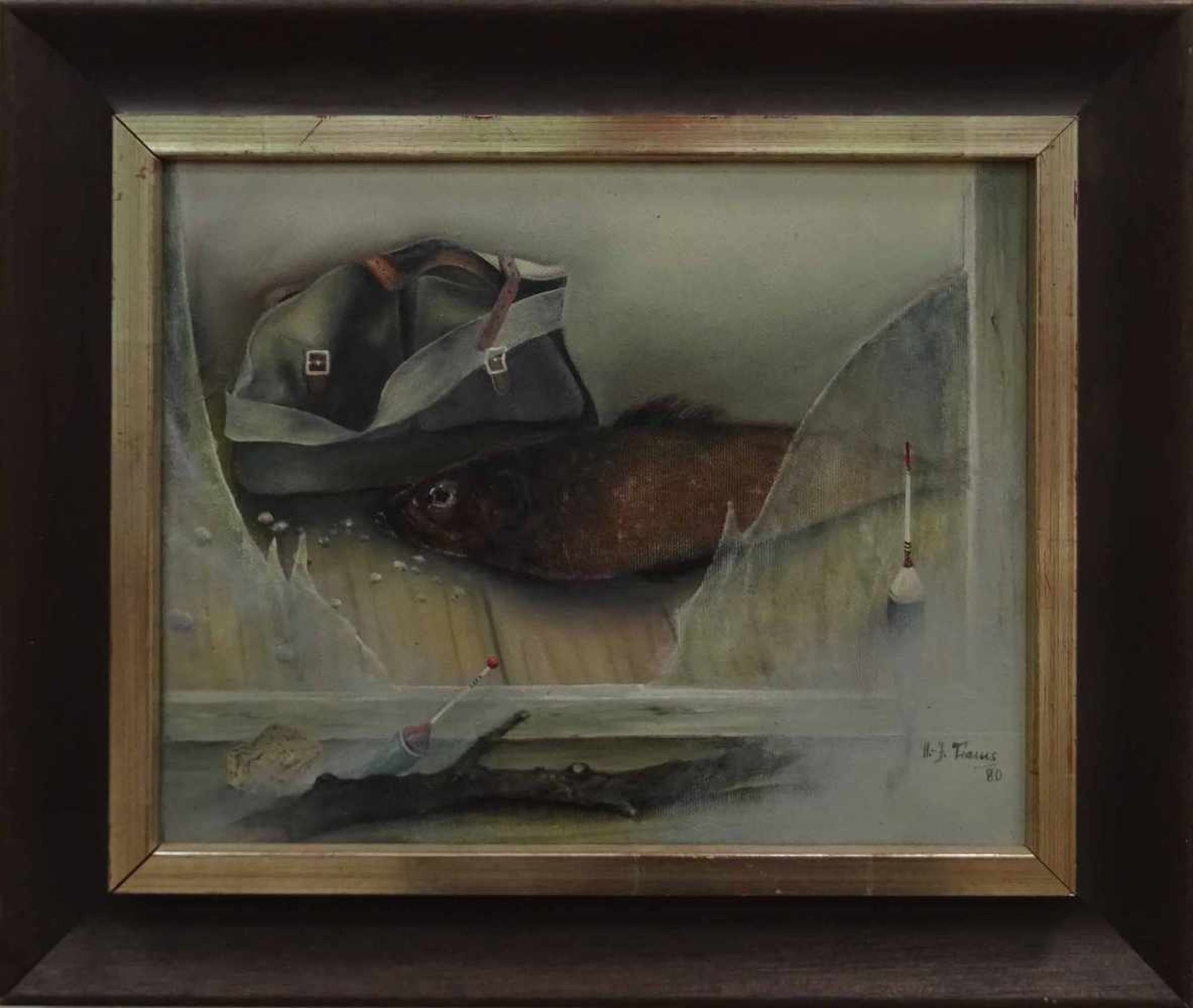 Hans-Jürgen Trams, r.u.sig., dat. (19)80Salzgitter 1947 - tätig in Hamburg, 'Des Anglers letzter