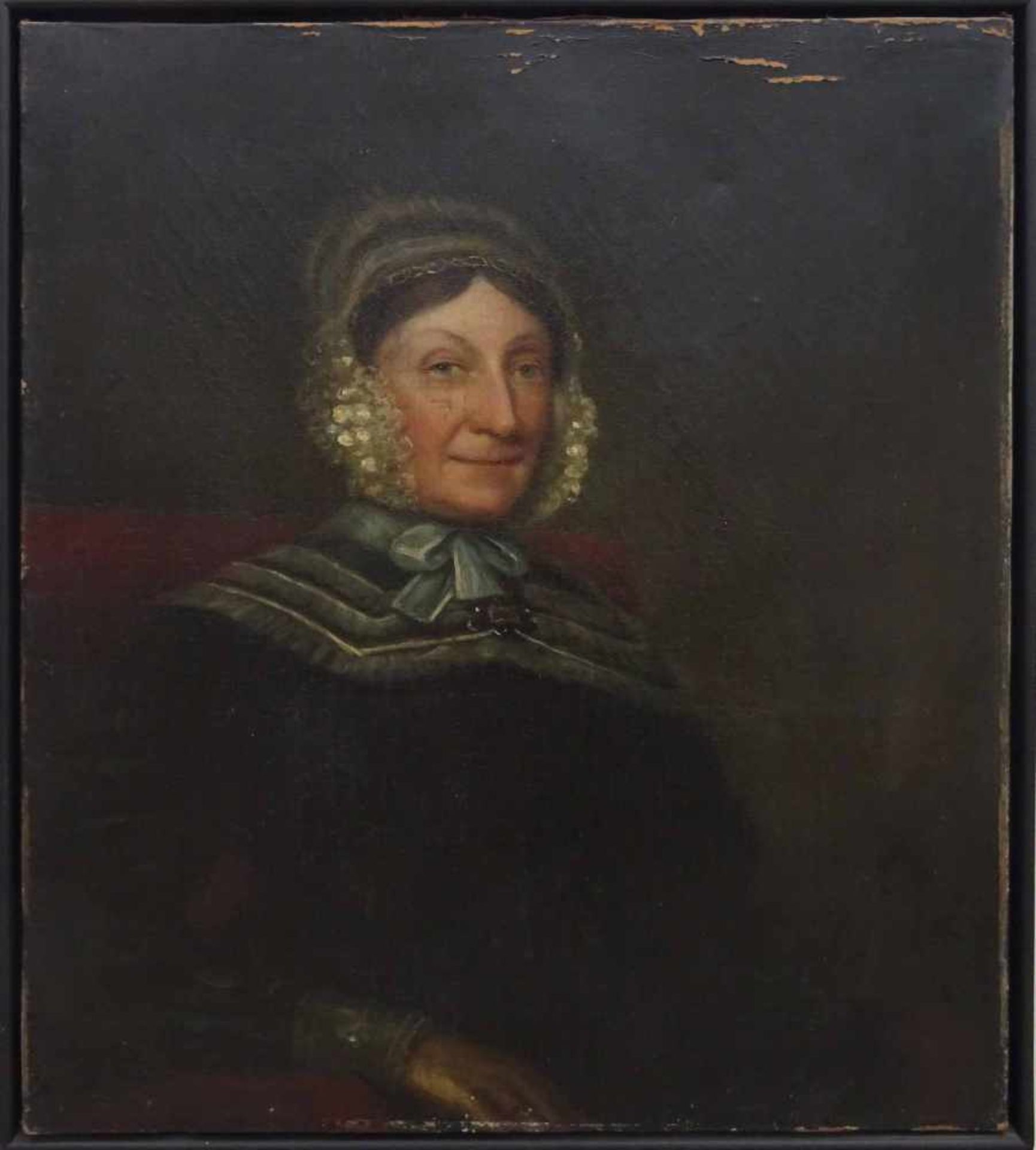 Unbekannter Künstler, 19.Jh.'Biedermeier-Paar-Portraits', je Öl/Lwd.,76 x 62 cm, Farbfehlstellen - Bild 2 aus 2