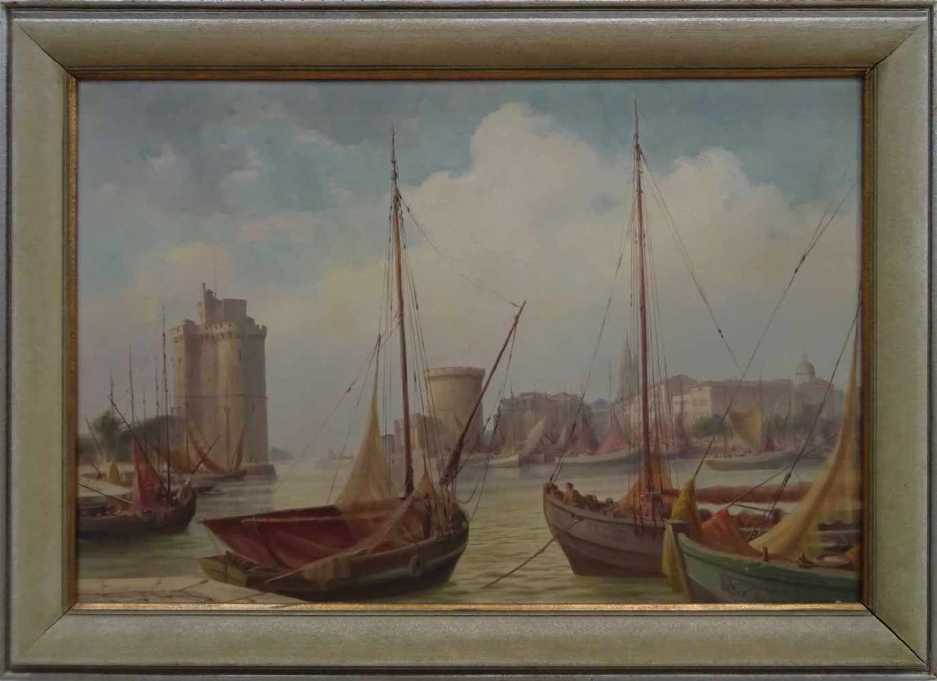 Hans Meinke, r.u.sig.Offenbach 1907 - 1988 im Taunus, 'Der alte Hafen von La Rochelle', Öl/Lwd.,