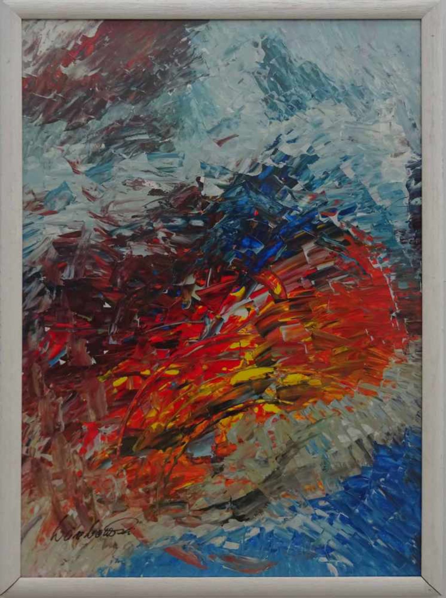 Ralf Wierzbowski, l.u.sig.Aachen 1964 - tätig daselbst, 'o.T.', Acryl/Papier, 108 x 73 cm (PP-A.)