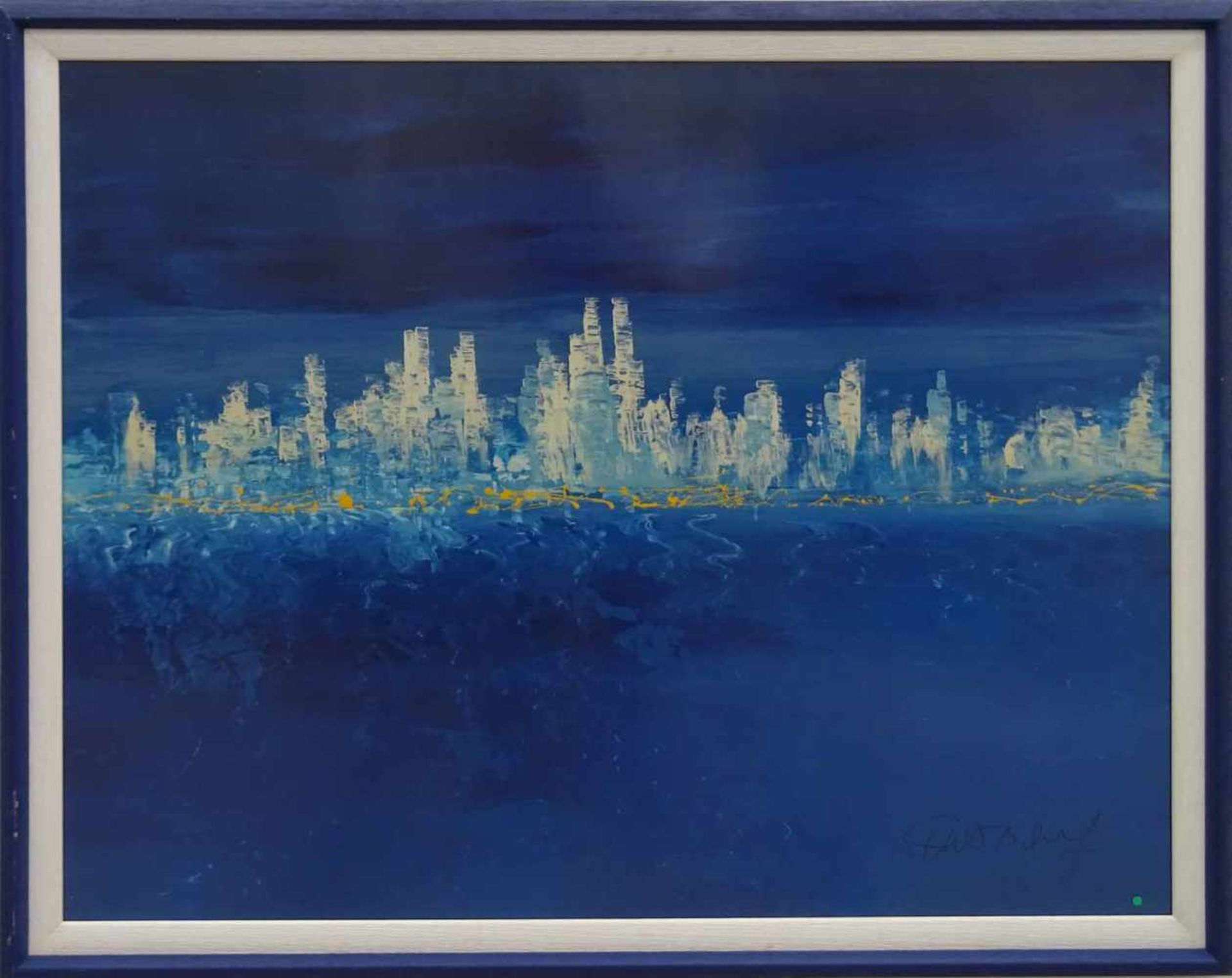 Christian Claerebout, r.u.sig.Toulouse 1947 - tätig bei Rennes, 'o.T. (Skyline)', Acryl/Papier, 78 x