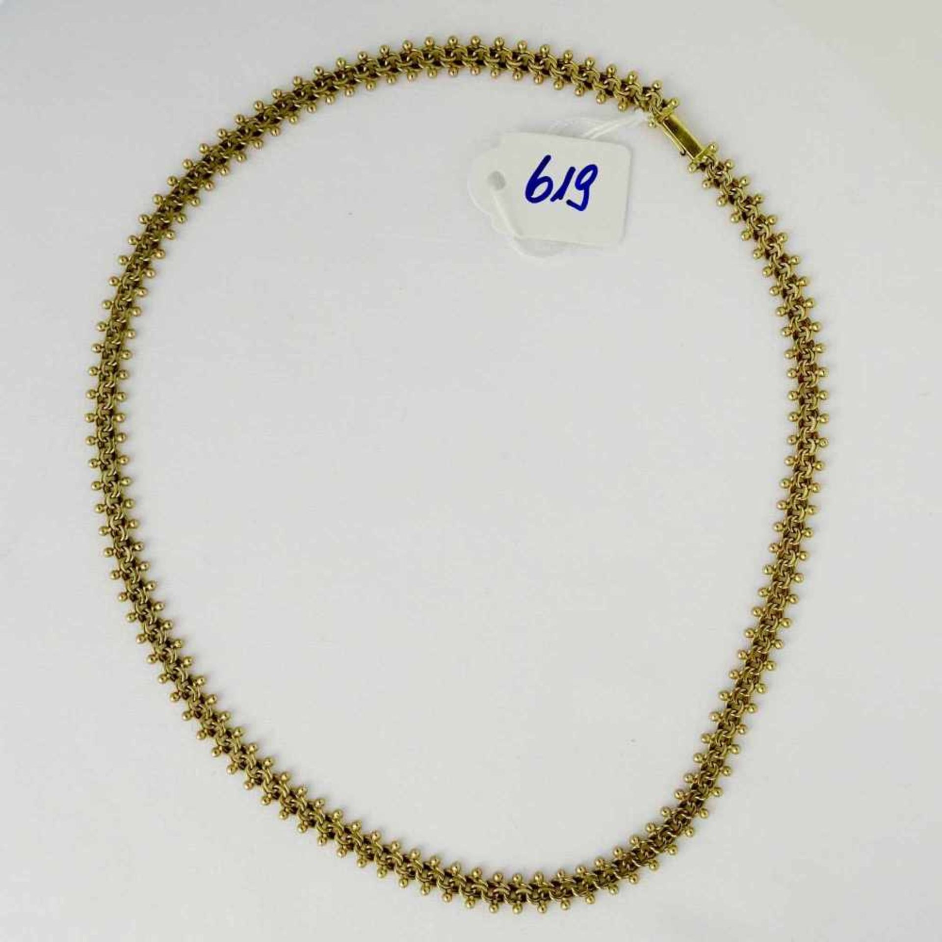 Collier, 333 GGornamentierte Glieder, L = 41 cm, ca. 15,9 g, Schließe beschädigt