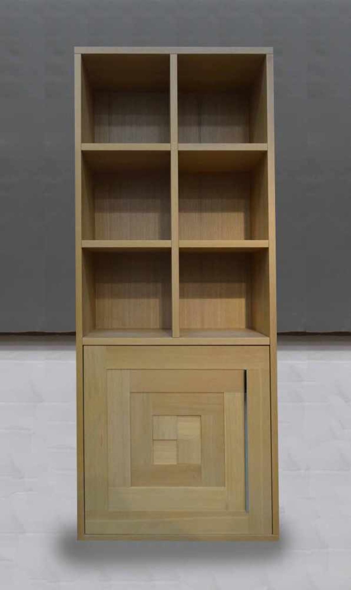 Regal, WK-Möbel, WK 432 boscoEichenholz, hell, im Unterteil mit einer Tür, 198 x 79,5 x 35,5 cm