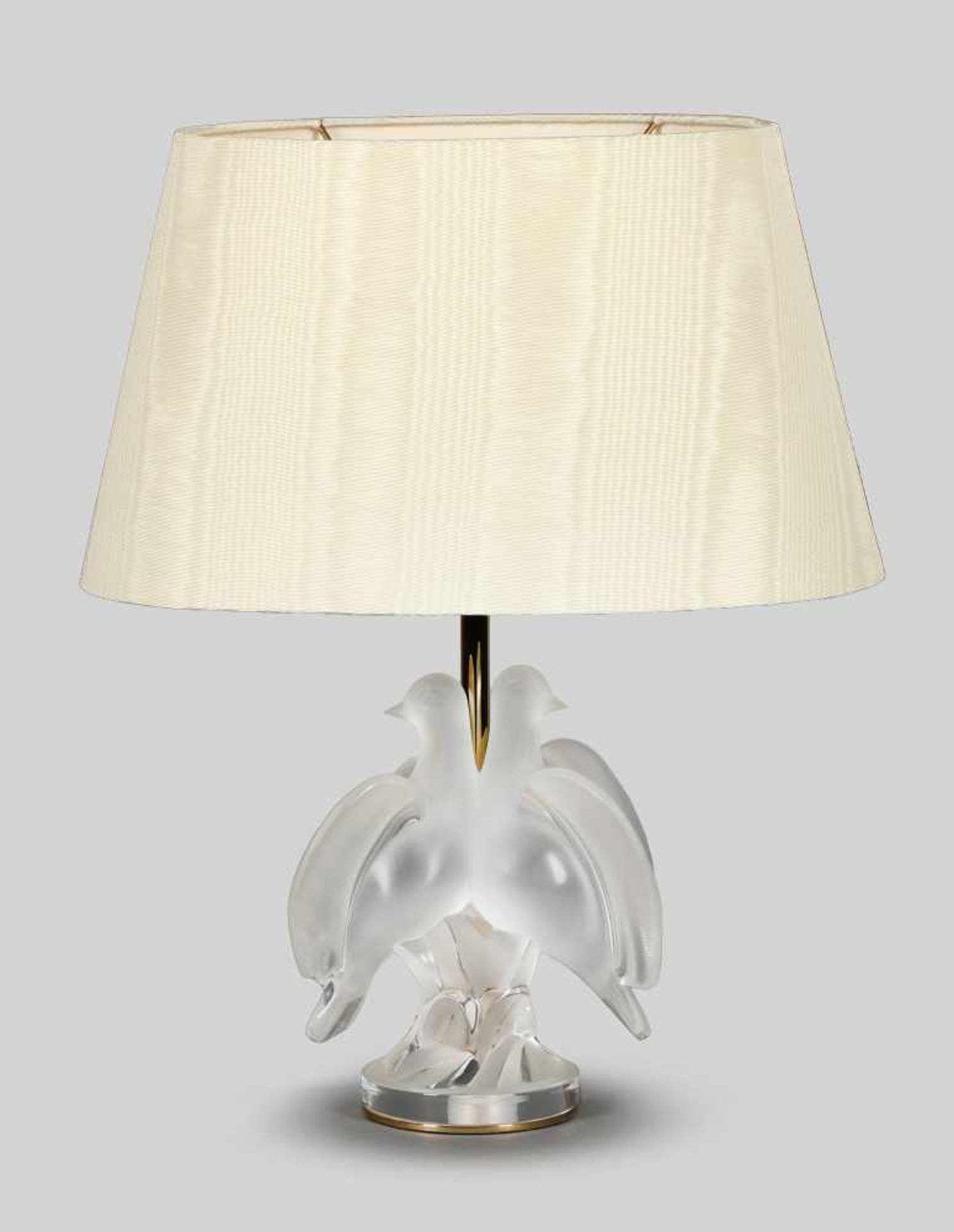 Tischlampe, Lalique, Klarglasfuß