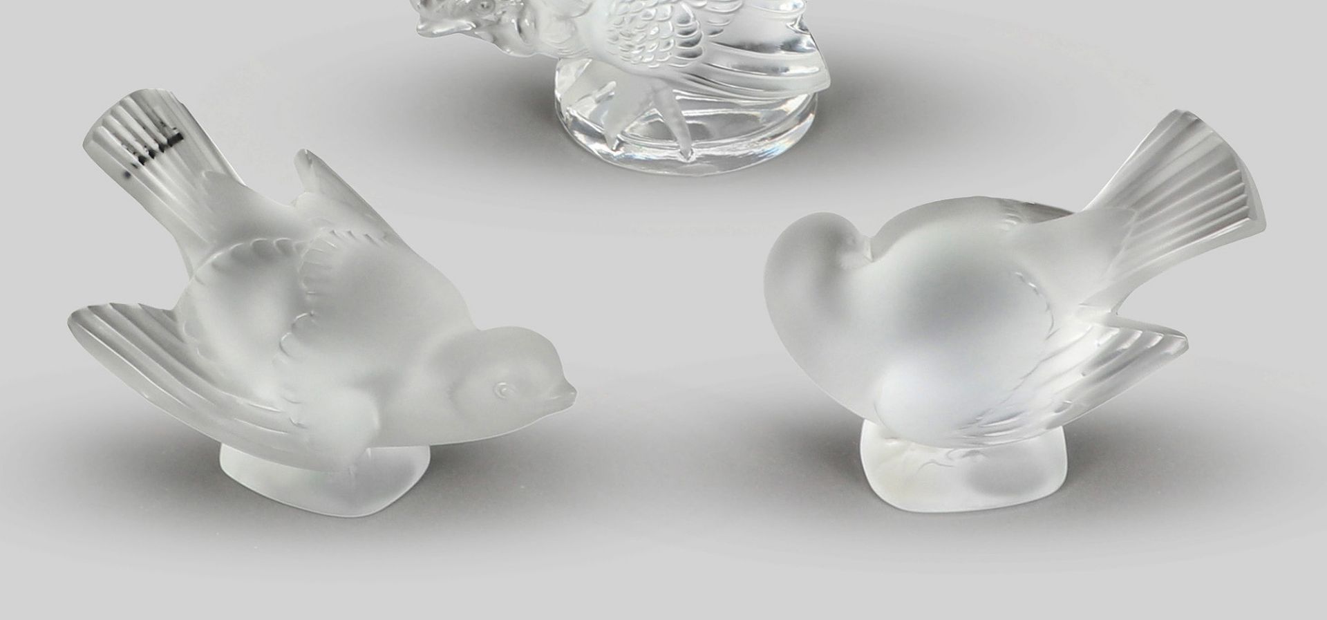 Paar Klarglasfiguren, Lalique, je sig.