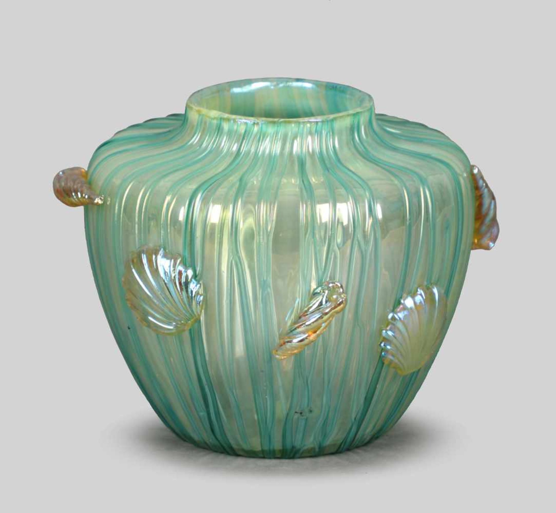 Vase, Loetz Witwe, farbloses Glas