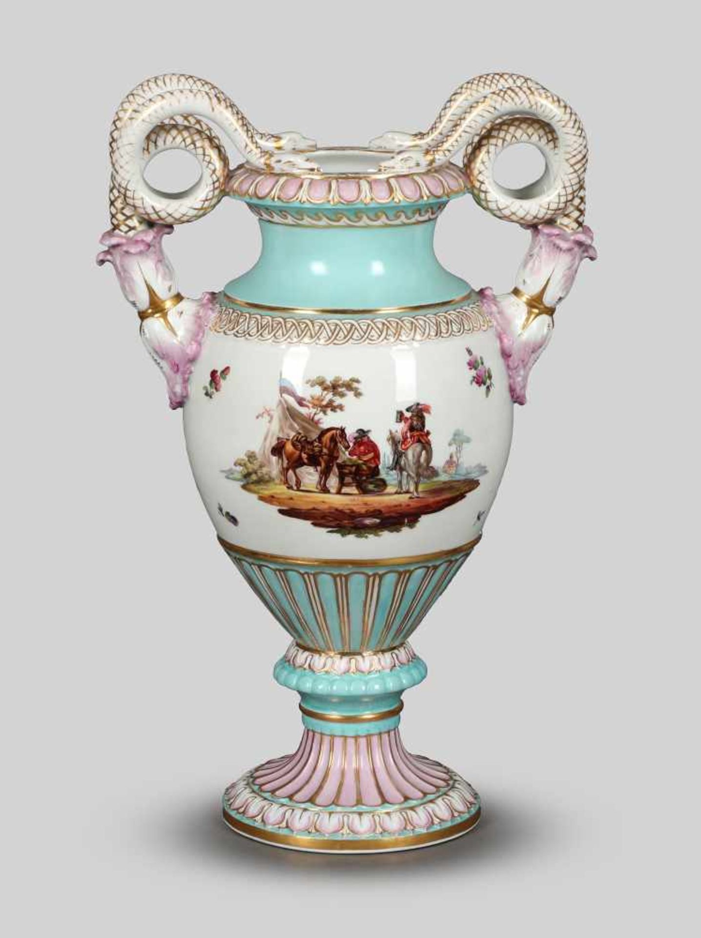 Schlangenhenkelvase, Meissen, um 1900