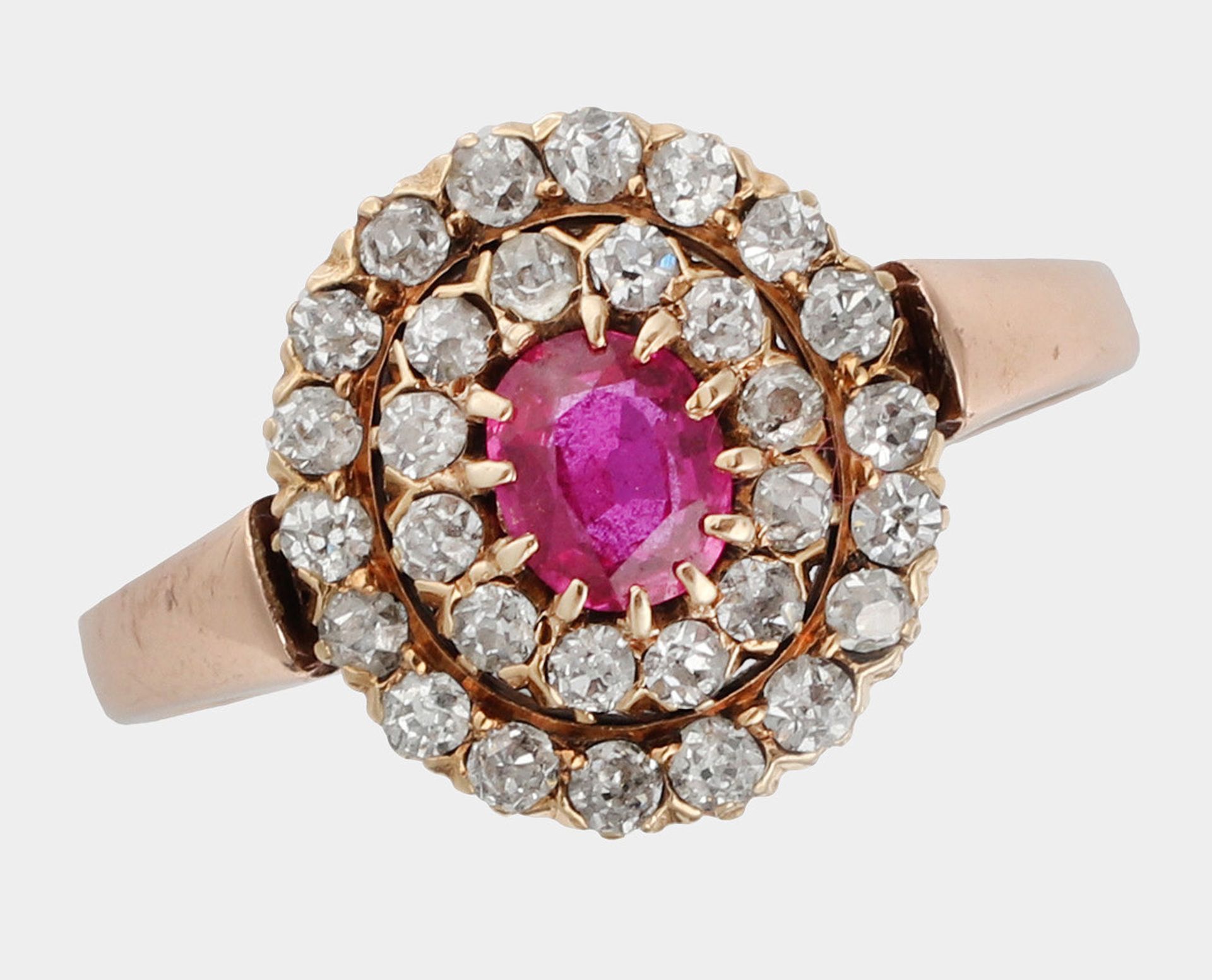 Ring, um 1900, 14 K Roségold