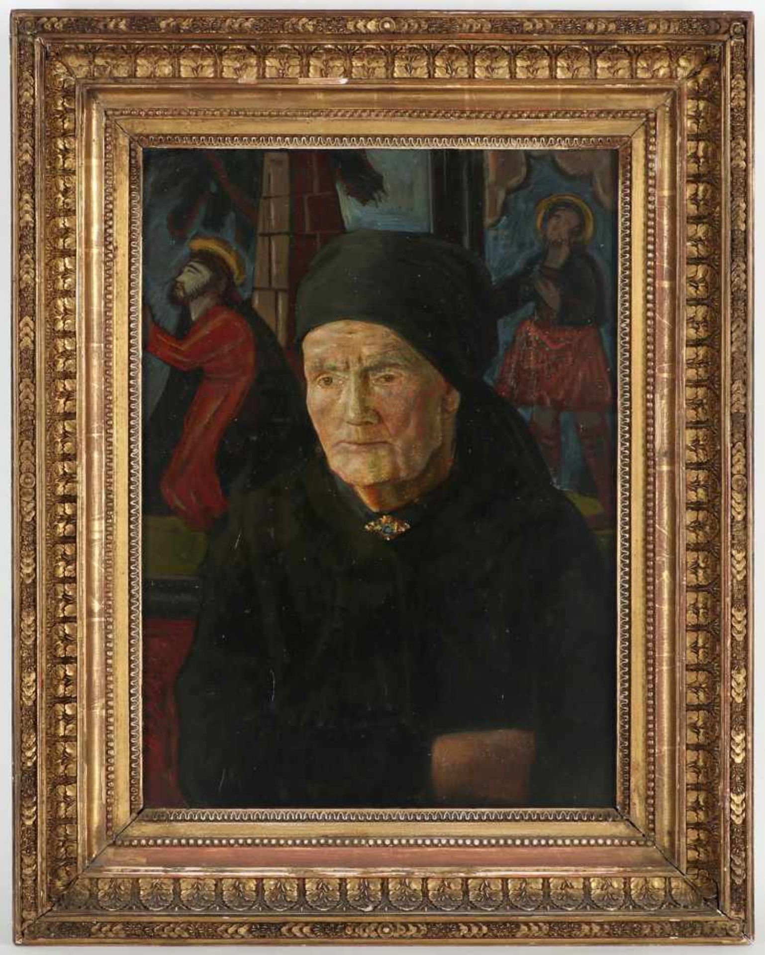 Toni Roth, l.u.sig.München 1899 - 1971 Greifenberg, 'Bäuerin in der Kirche', Öl/Ktn., <b