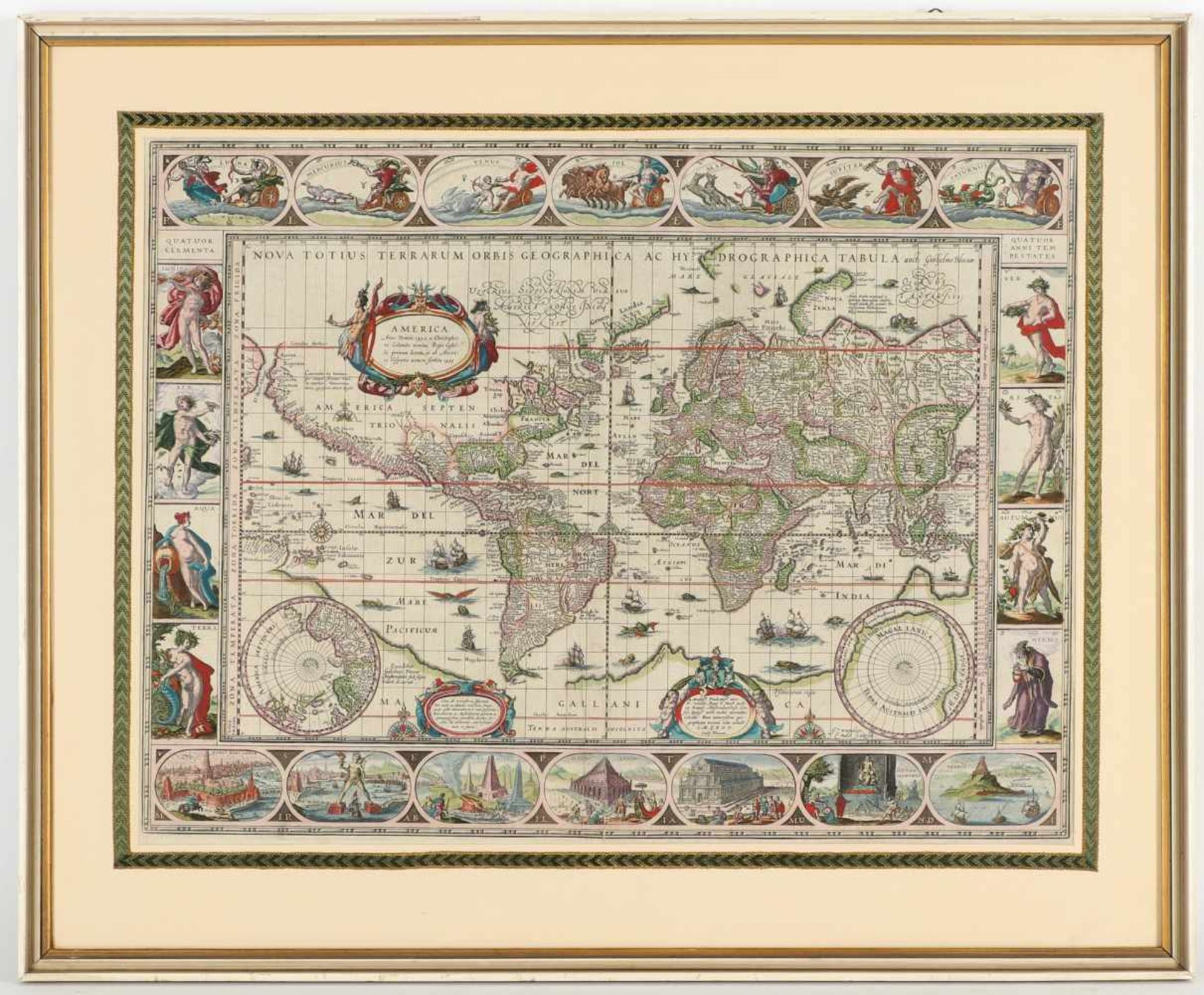 Willem Blaeu, i.Dr.sig.Alkmaar 1571 - 1638 Amsterdam, 'America', Kupferstichkarte, teil