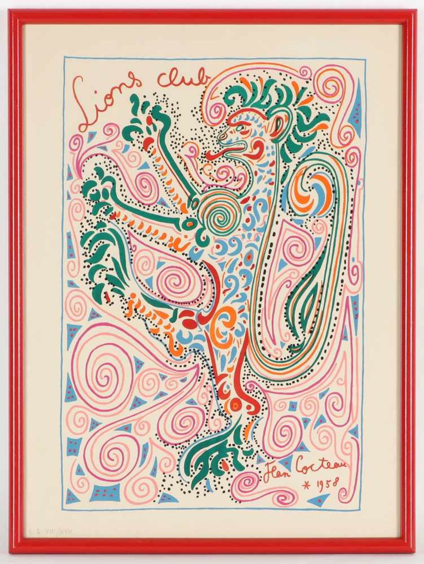 Jean Cocteau, r.u.i.St.sig., dat. 1958Maisons-Laffitte 1889 - 1963 Milly-la-Forêt, 'Lions