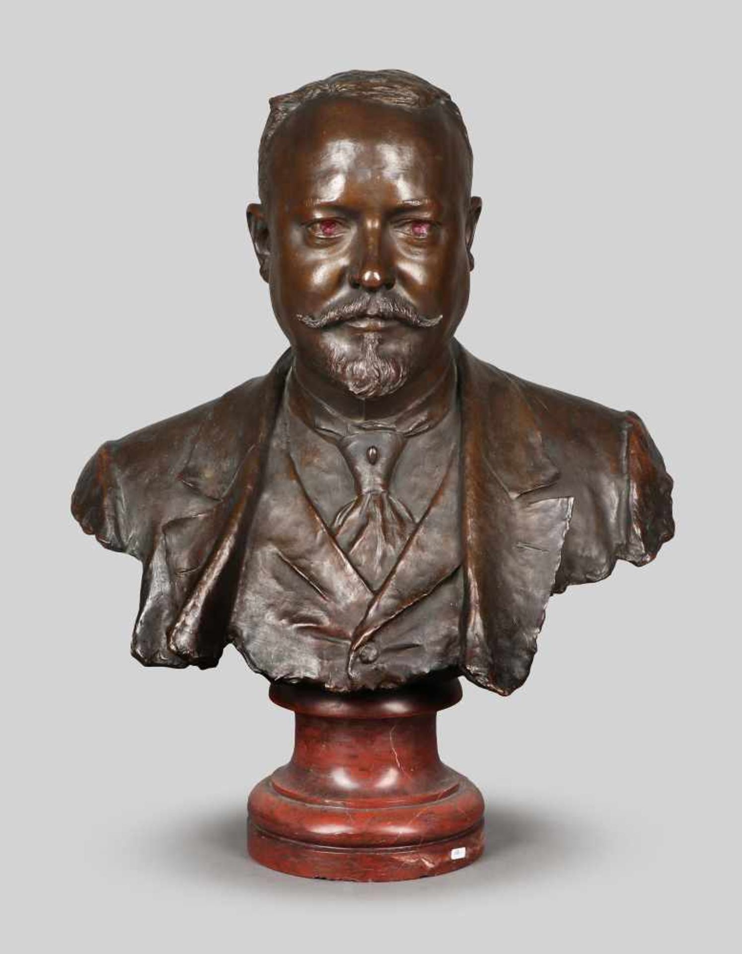 Felix Charpentier, sig., dat. 1901Bollène 1858 - 1924 Paris, 'Herrenbüste', Bronze, Wachs