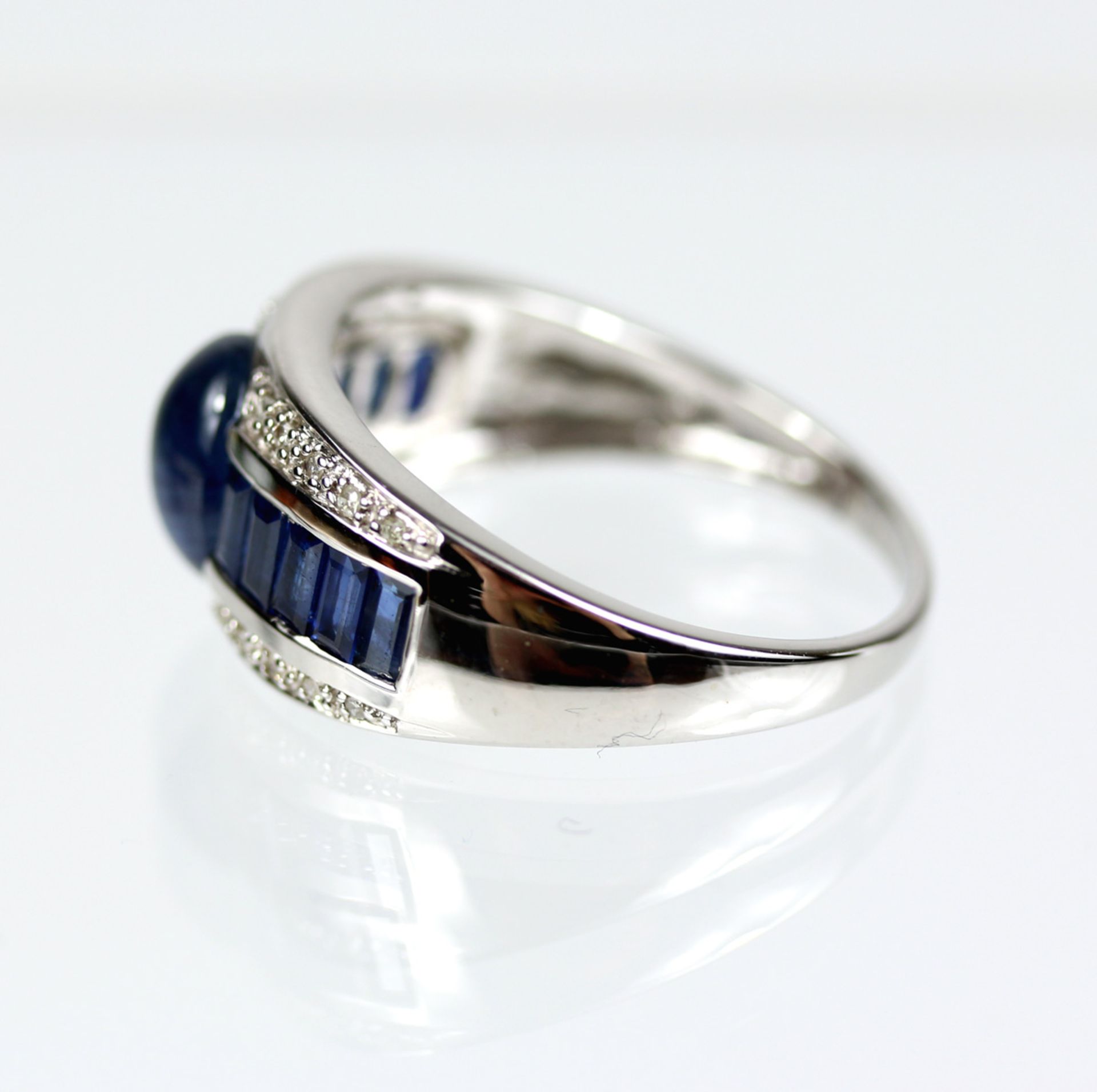 Saphir Ring mit Brillanten - Bild 4 aus 7