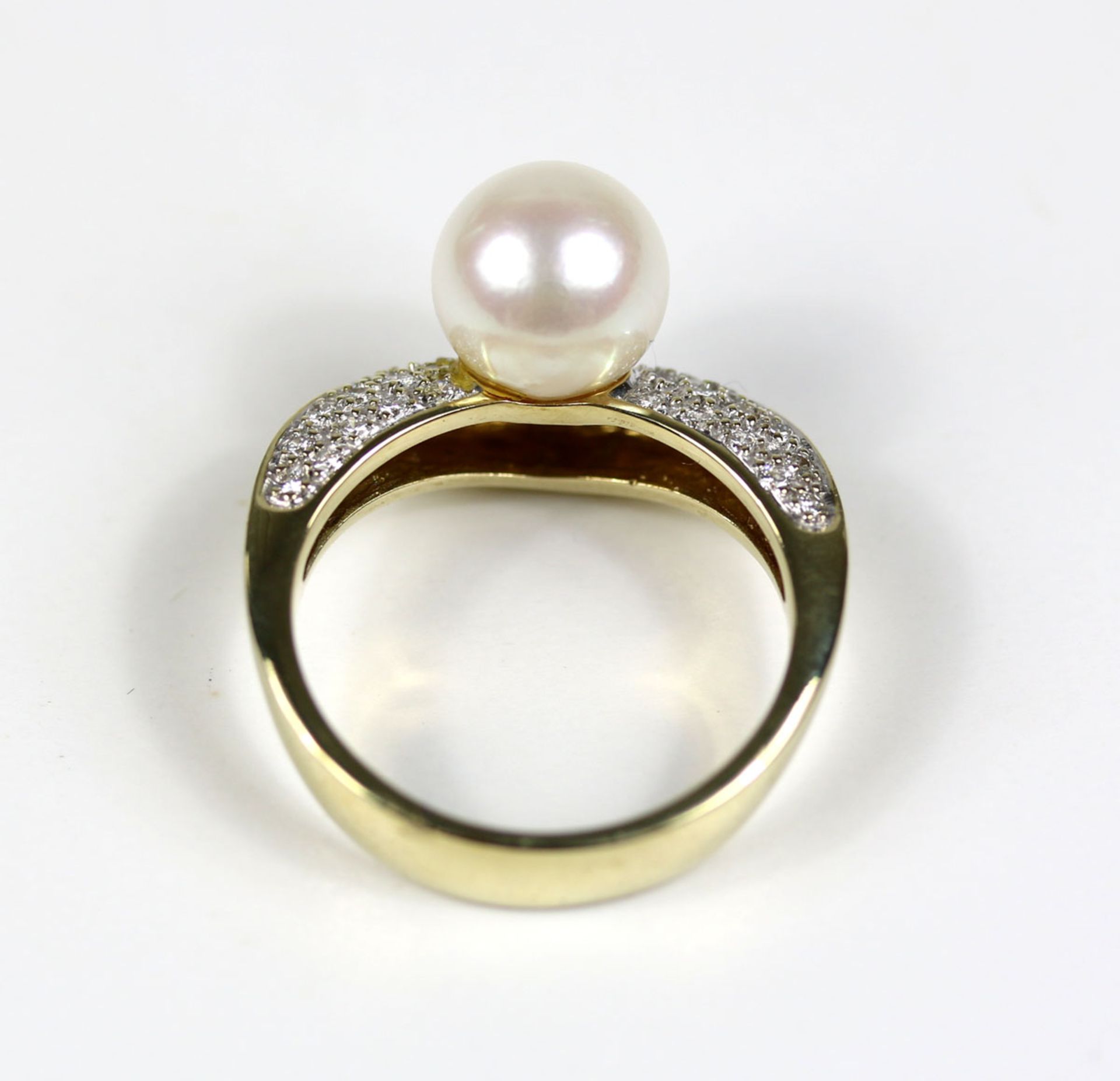 Ring mit Brillanten und Perle - Image 2 of 5