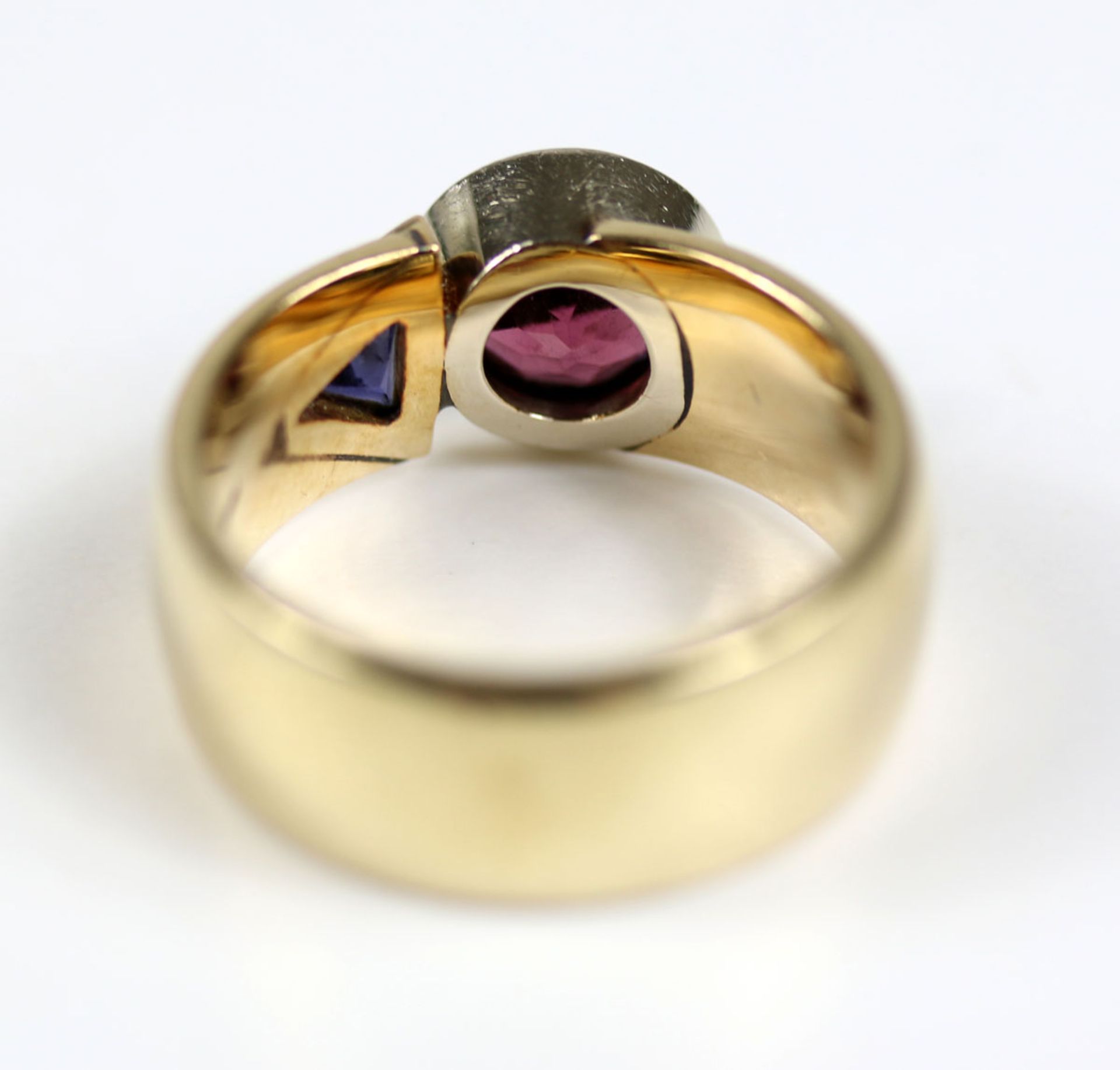 Ring mit Turmalin und Saphir - Bild 3 aus 3