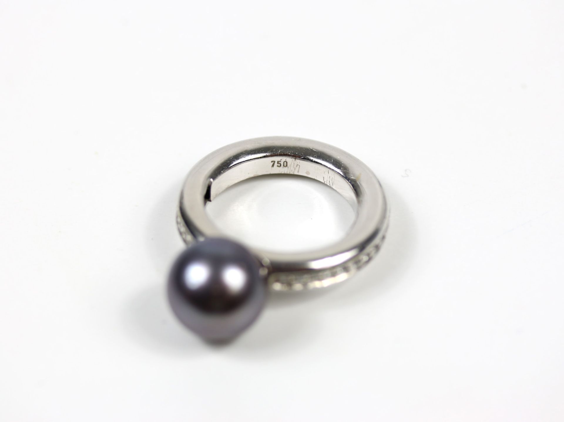 Ring mit Perle und Brillanten - Bild 4 aus 4