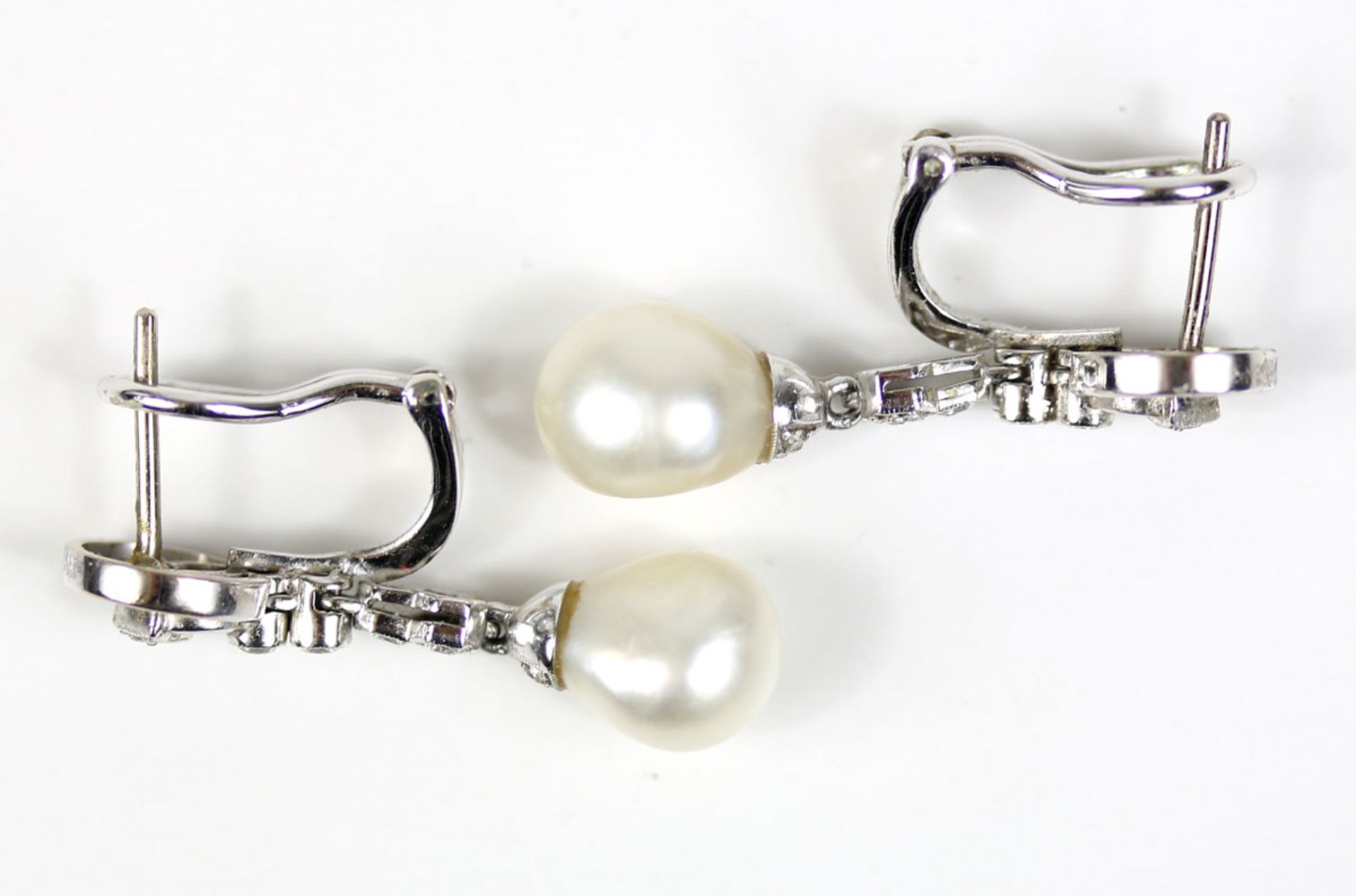 Ohrhänger mit Diamanten und Perlen - Bild 2 aus 3