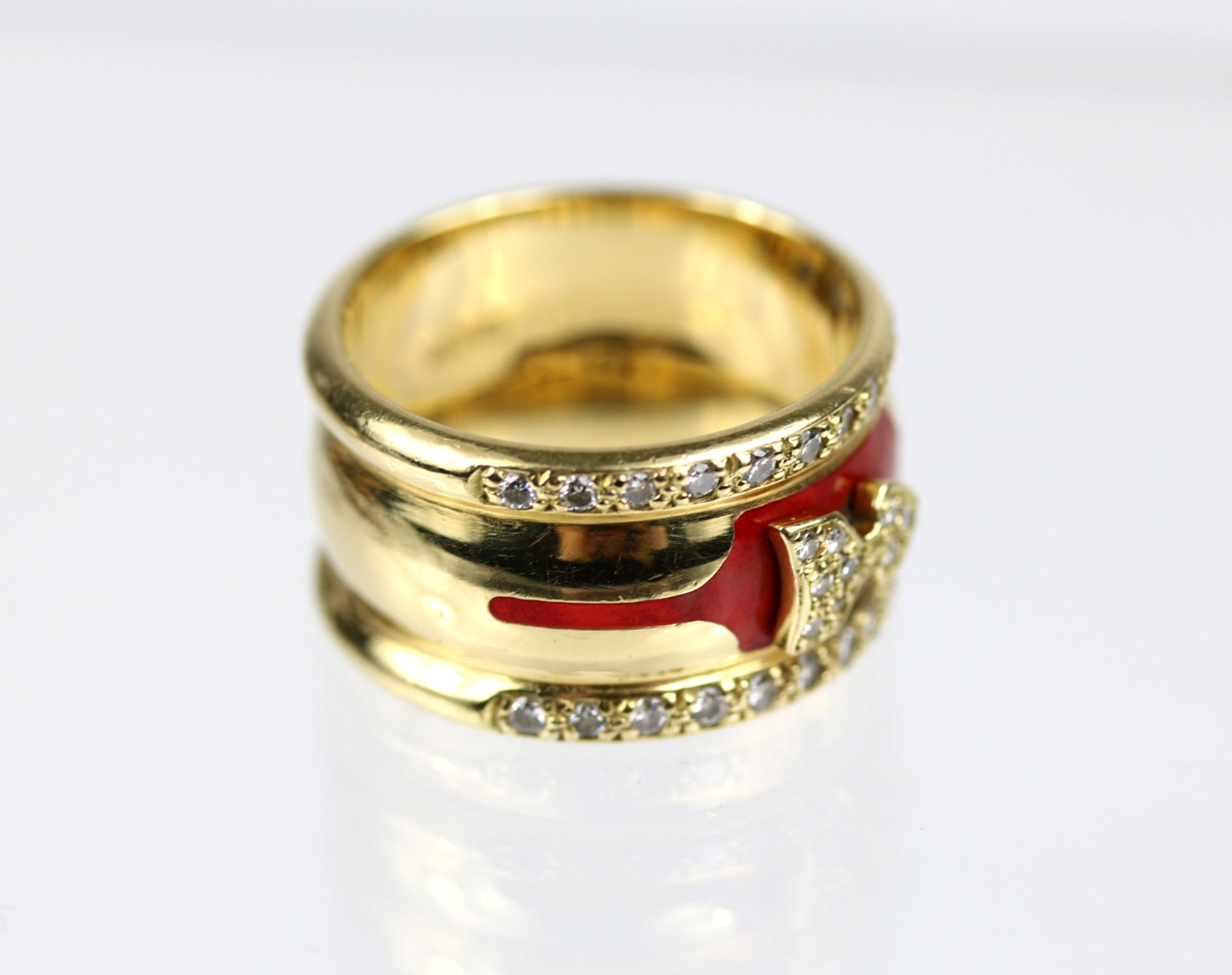 Ring mit Emaille und Brillanten - Bild 4 aus 5