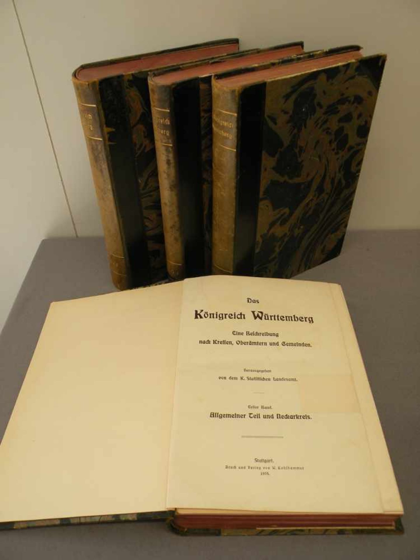 4 Bücher "Das Königreich Württemberg", Band 1-4, illustriert, 1904