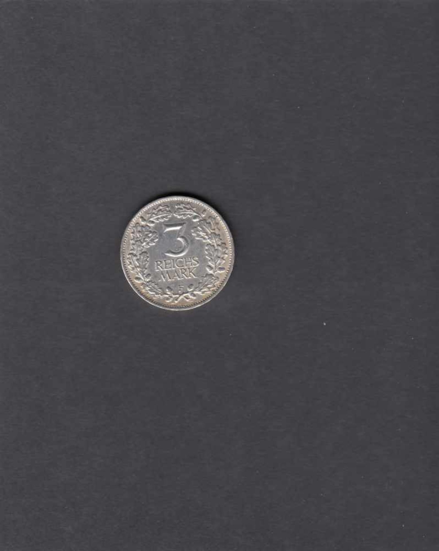 3 Mark Weimar, Silber, 1925 F, Jahrtausendfeier Rheinland - Bild 2 aus 2