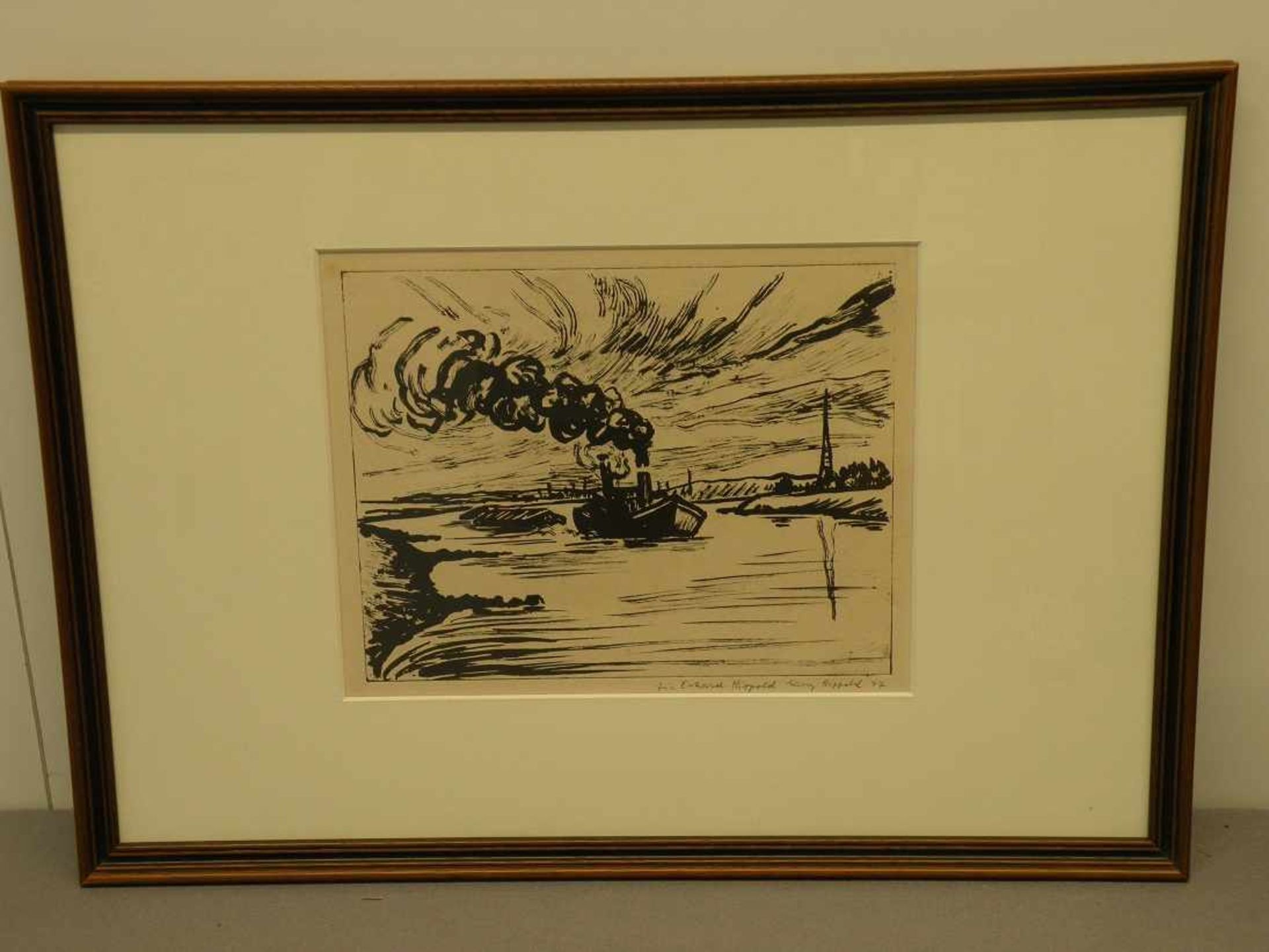 Lithographie handsign. Erhard Hippold, 1909-1972, dat. 1947, 22x27 cm
