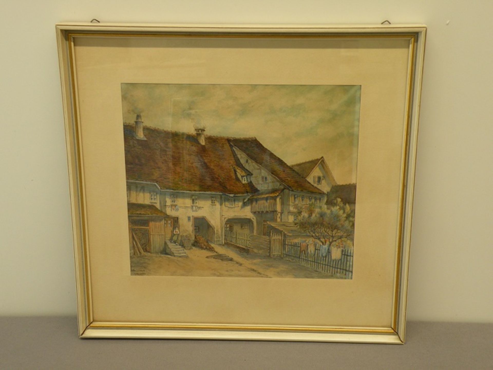 Aquarell sign. G. Ziegler, Ansicht Ebingen, dat. 7.6.15, 25x28 cm