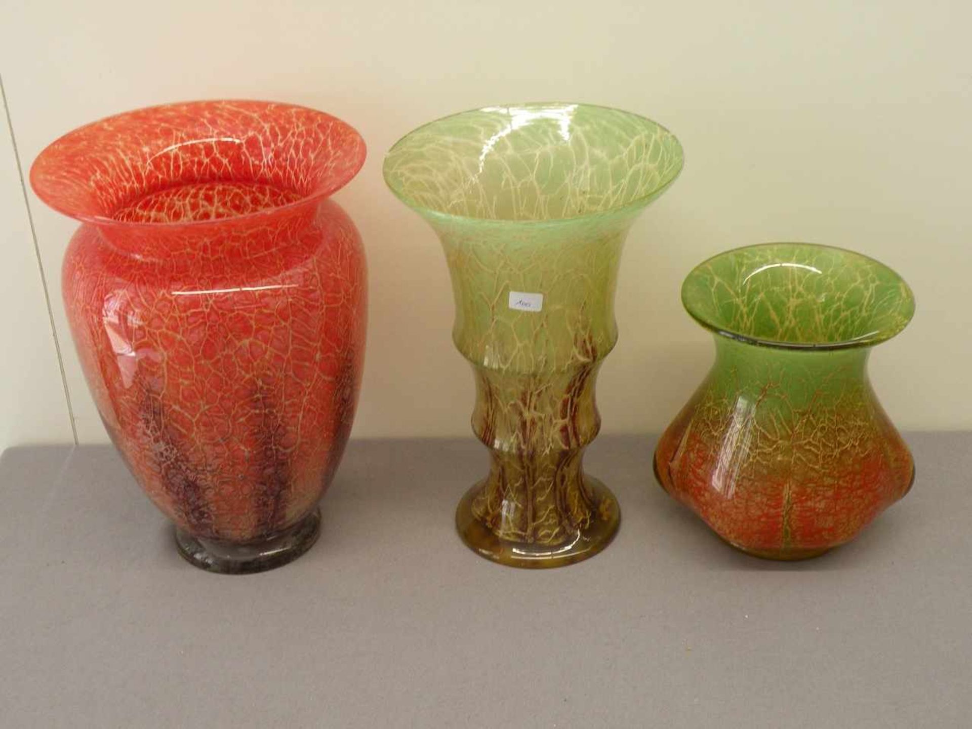 3 große seltene Vasen WMF, Ikora, verschieden, 16,5 - 25 cm hoch