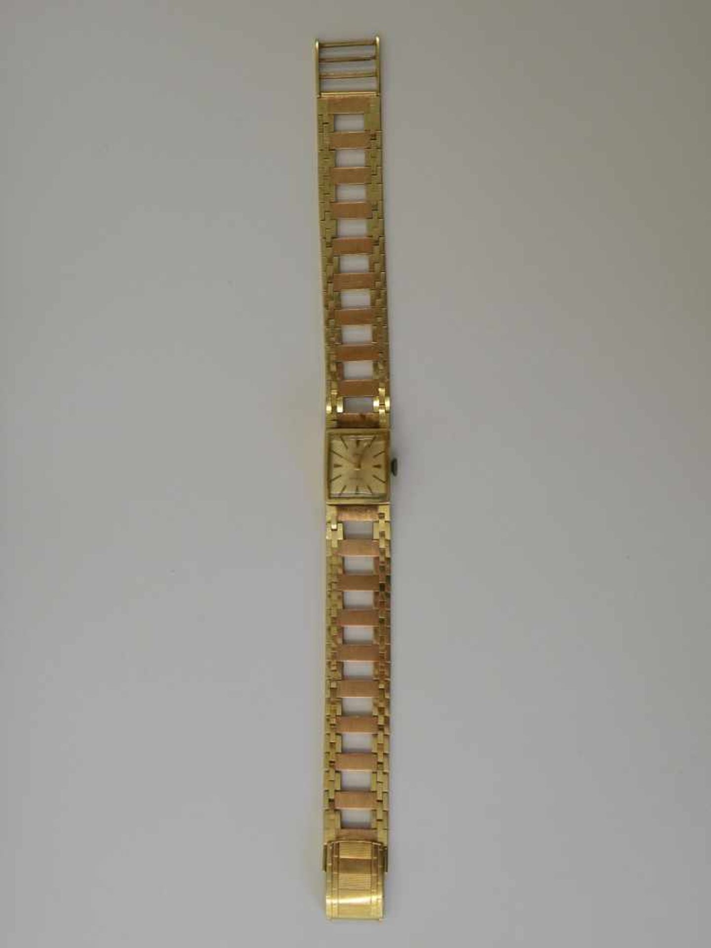 Damenarmbanduhr, 14 ct. Gold, Gesamtgewicht ca. 41,5 g