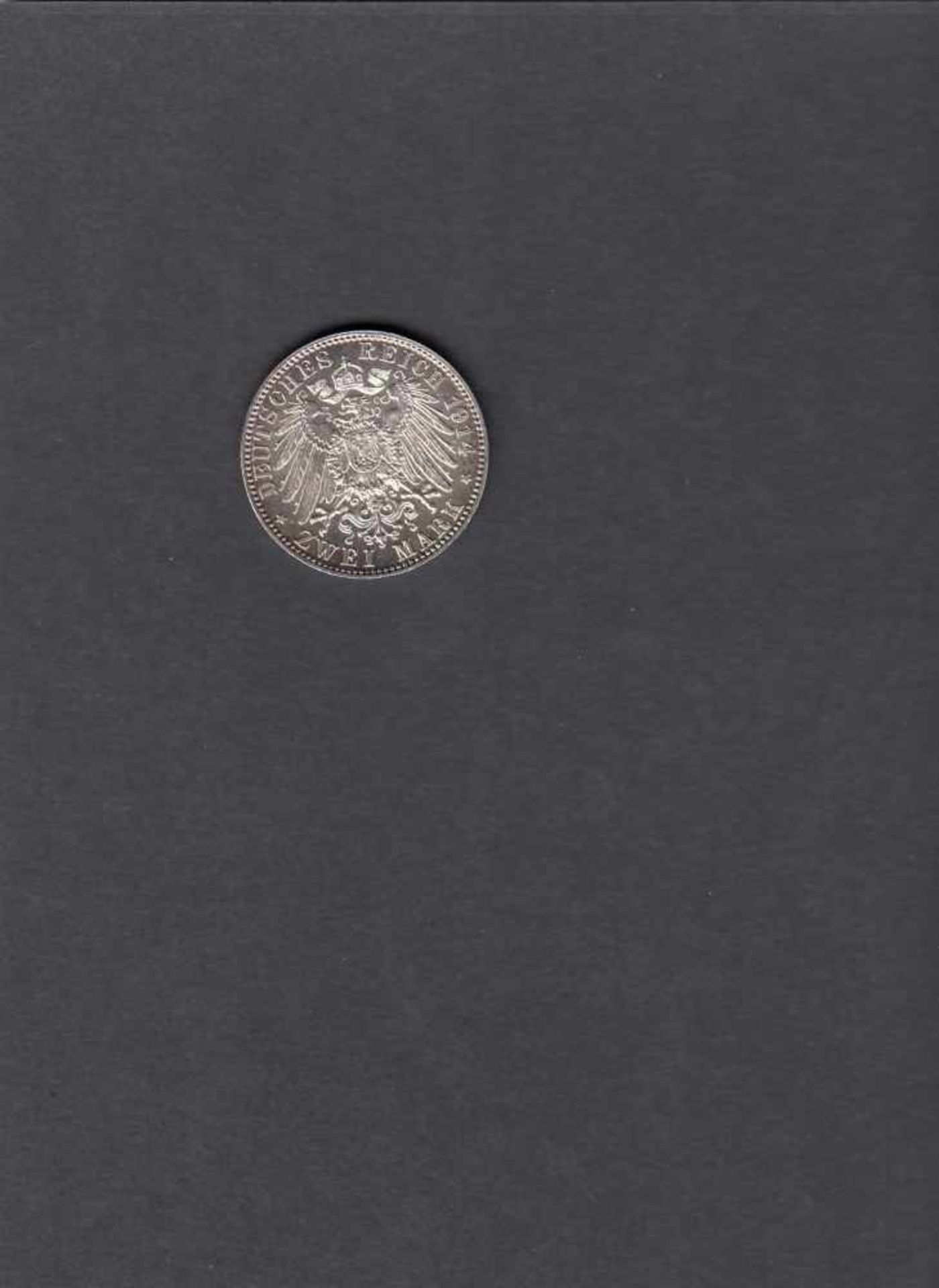 2 Mark Silber, Bayern, 1914 D, Jäger-Nr. 51, st - Image 2 of 2