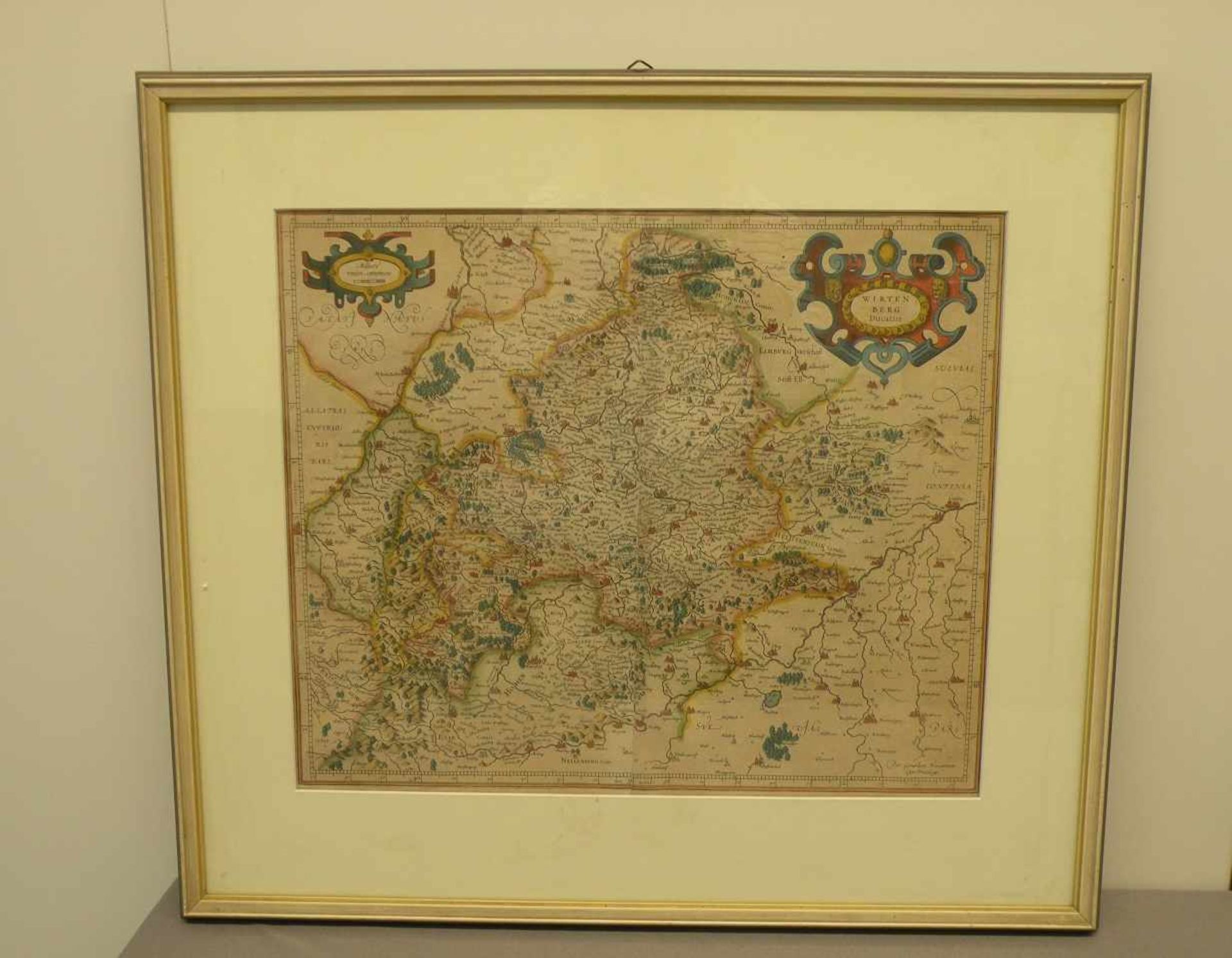 Colorierte Landkarte Württemberg, 18. Jhd., 37x44 cm