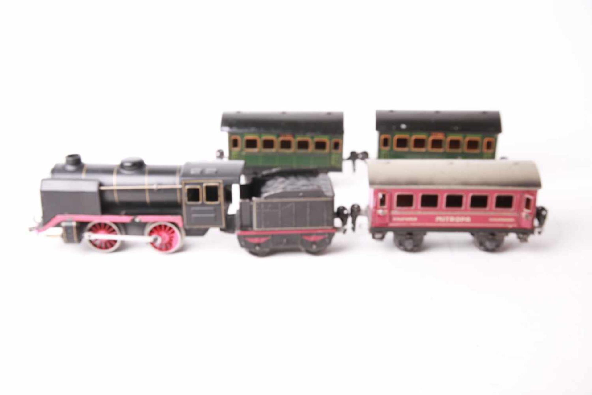 Märklin S 0, Konvolut Zug mit Uhrwerklok, funktionierend. Z2