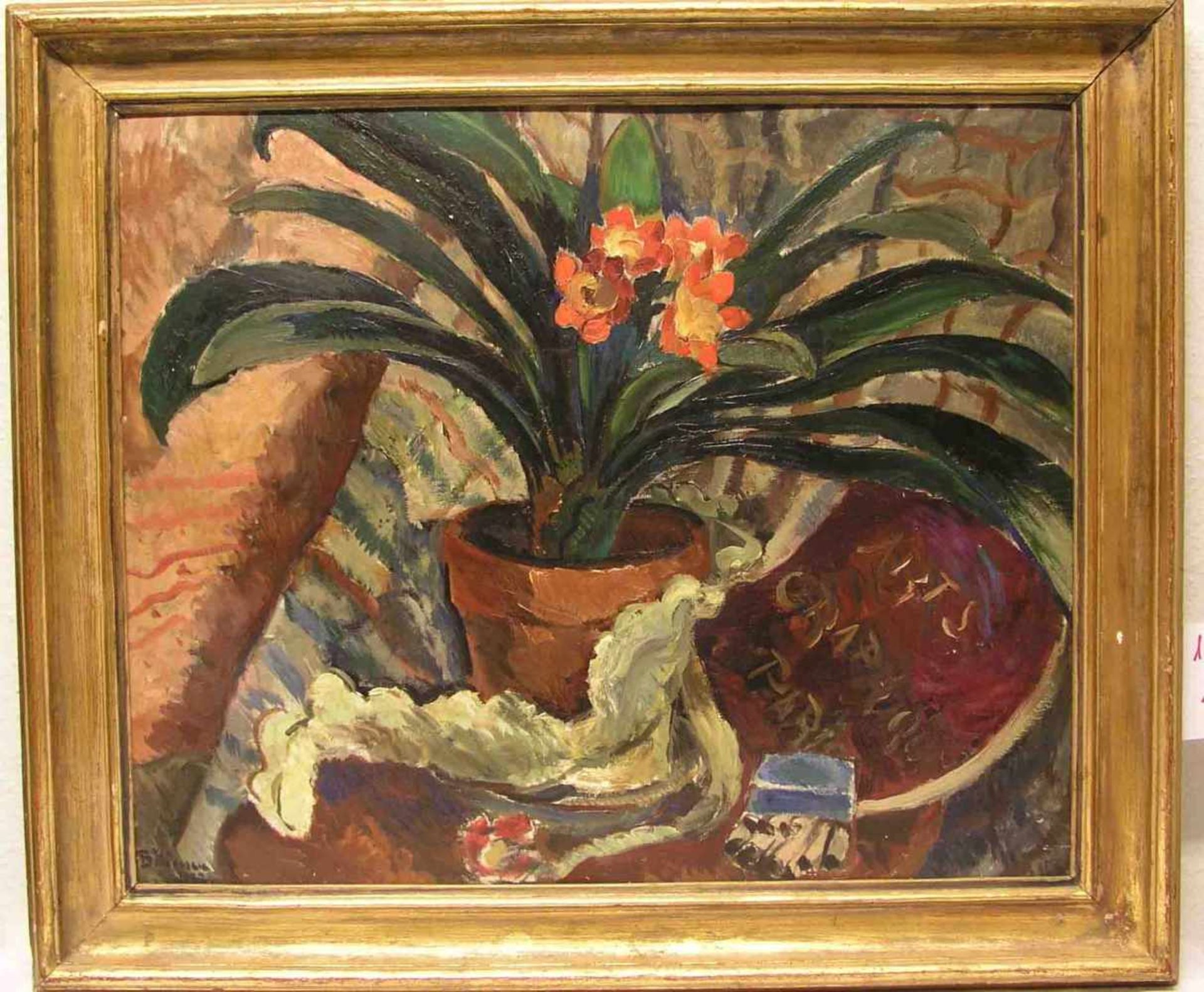 Bâlâcescu, Lucia (1895 - 1979), rumänische Malerin: "Stillleben mit Amaryllis".<br