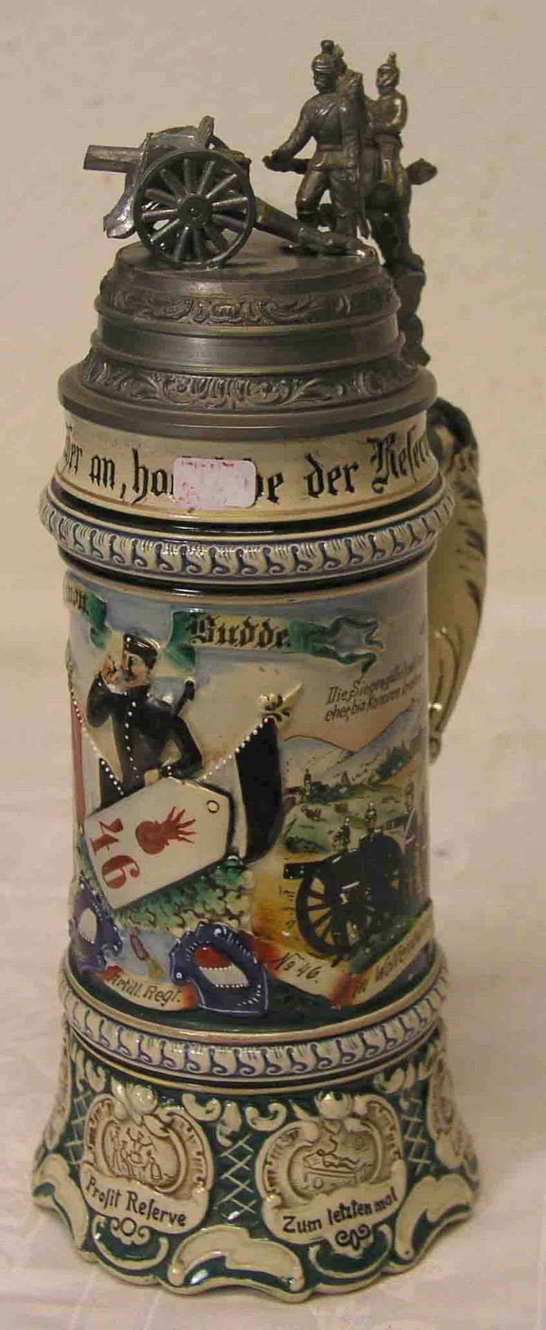 Reservistenkrug. 1. Batt. Nieder.Sachsen Feld. Artill. Reg. 1904 - 1906. Reliefierte