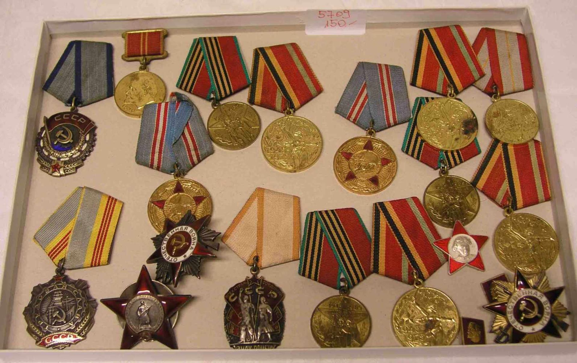Sammlung sowjetischer Orden, 17 Stück. Dabei: "Großer Vaterländischer Krieg", Orden des<br