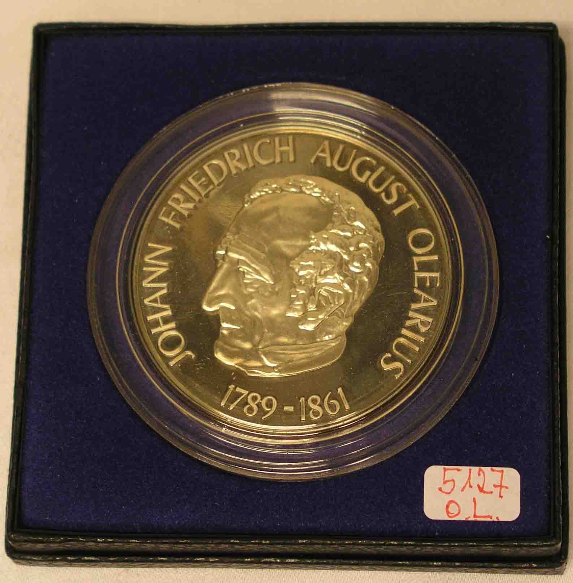 Medaille, Johann Friedrich August Olearus 1789 - 1861. Alte Leipziger Lebensversicherung.