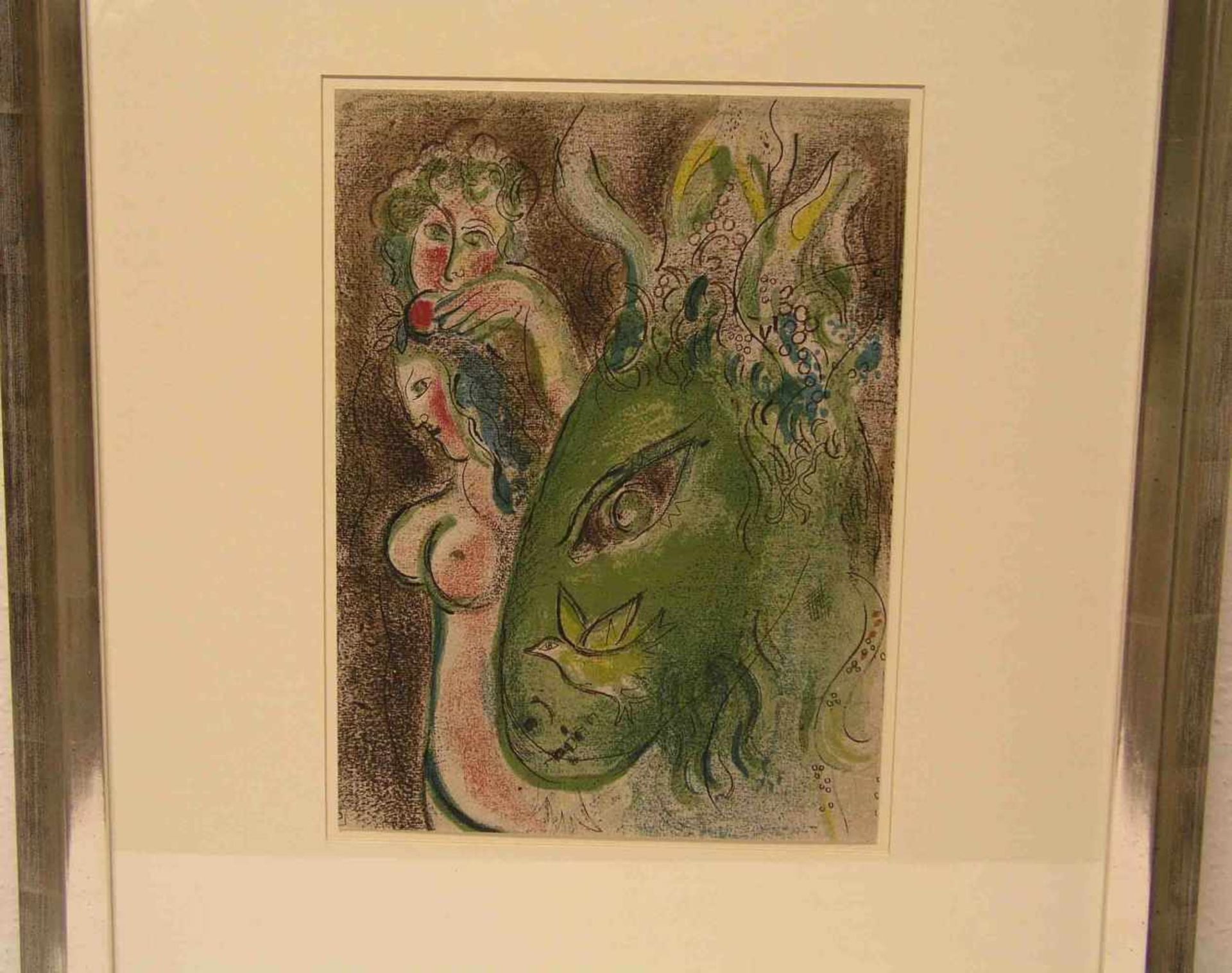 Chagall, Marc: "Paradies und grüner Esel". Farblithographie aus "Bilder zur Bibel". 35 x<