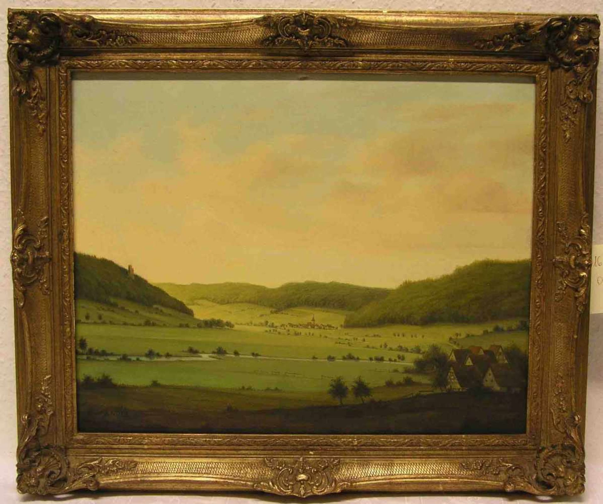 Kandel, O.: "Dorflandschaft in der Hersbrucker Schweiz". Öl/Lwd., signiert. 39 x 48cm;<