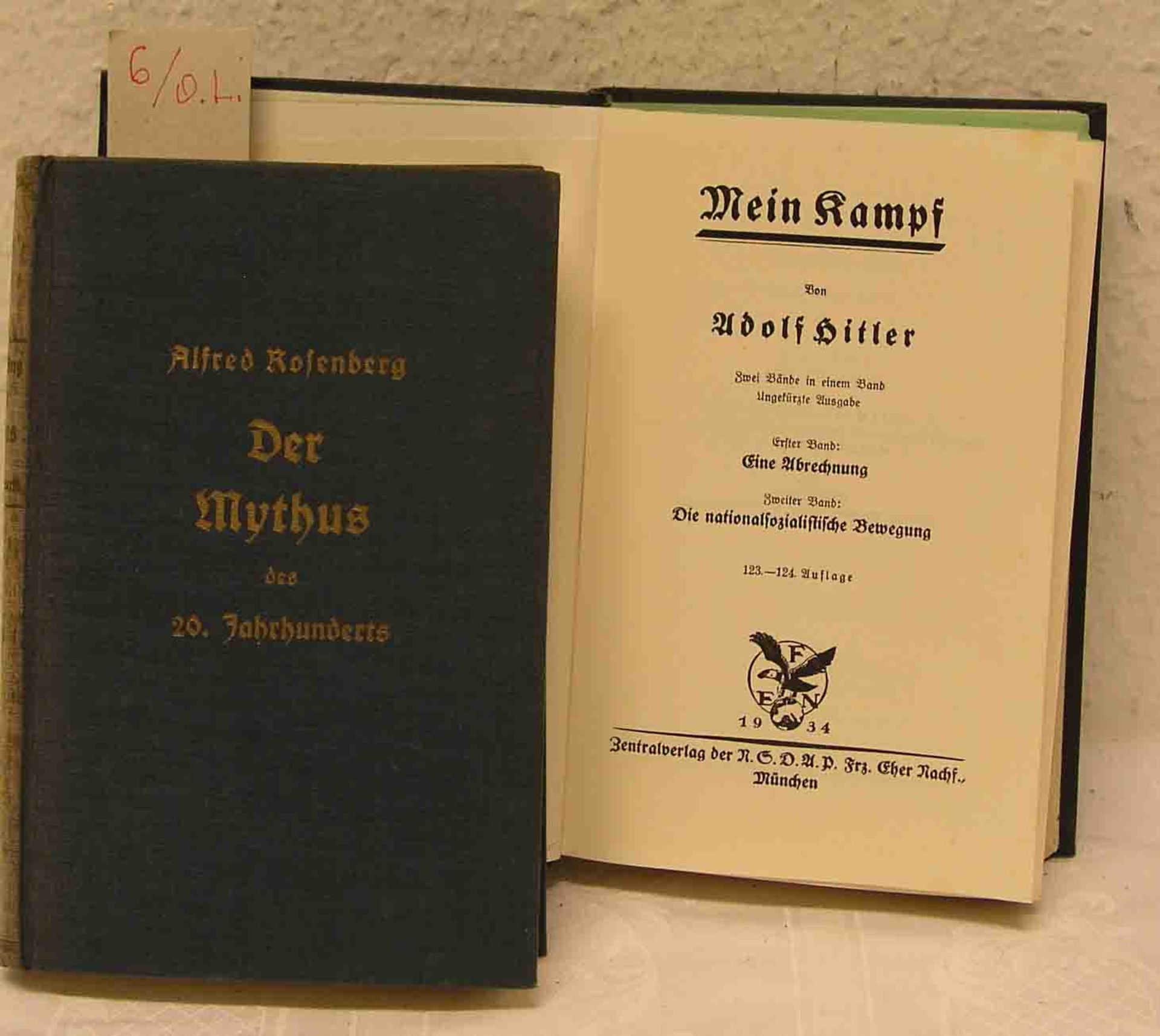 III. Reich: Zwei Bücher. Dabei: Hitler, "Mein Kampf", 1934 und Rosenberg, "Der Mythos des<