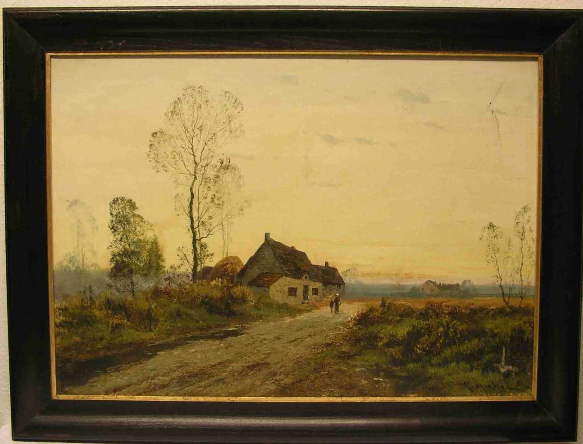 Michal, R. (wohl Eugène Galien-Laloue 1854 - 1941): "Landschaft mit Bauernhaus und<