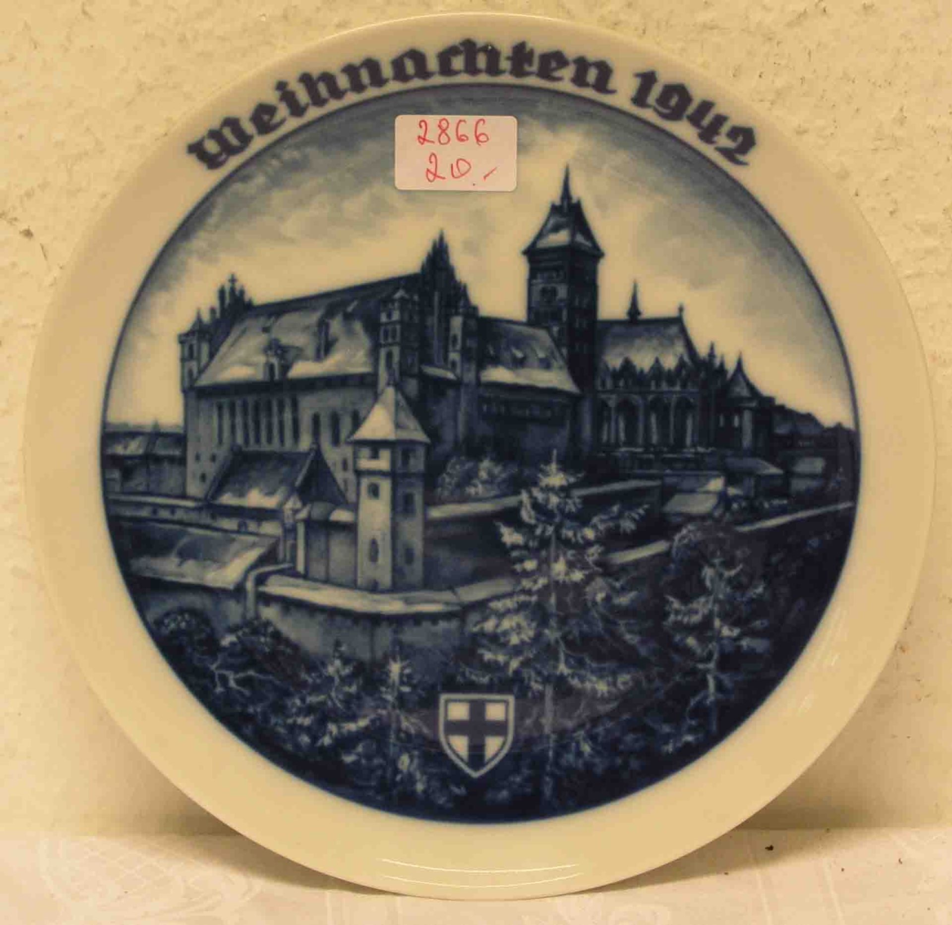 Weihnachten 1942. Rosenthal Porzellanteller. "Ordensschloss Marienburg". Durchmesser: