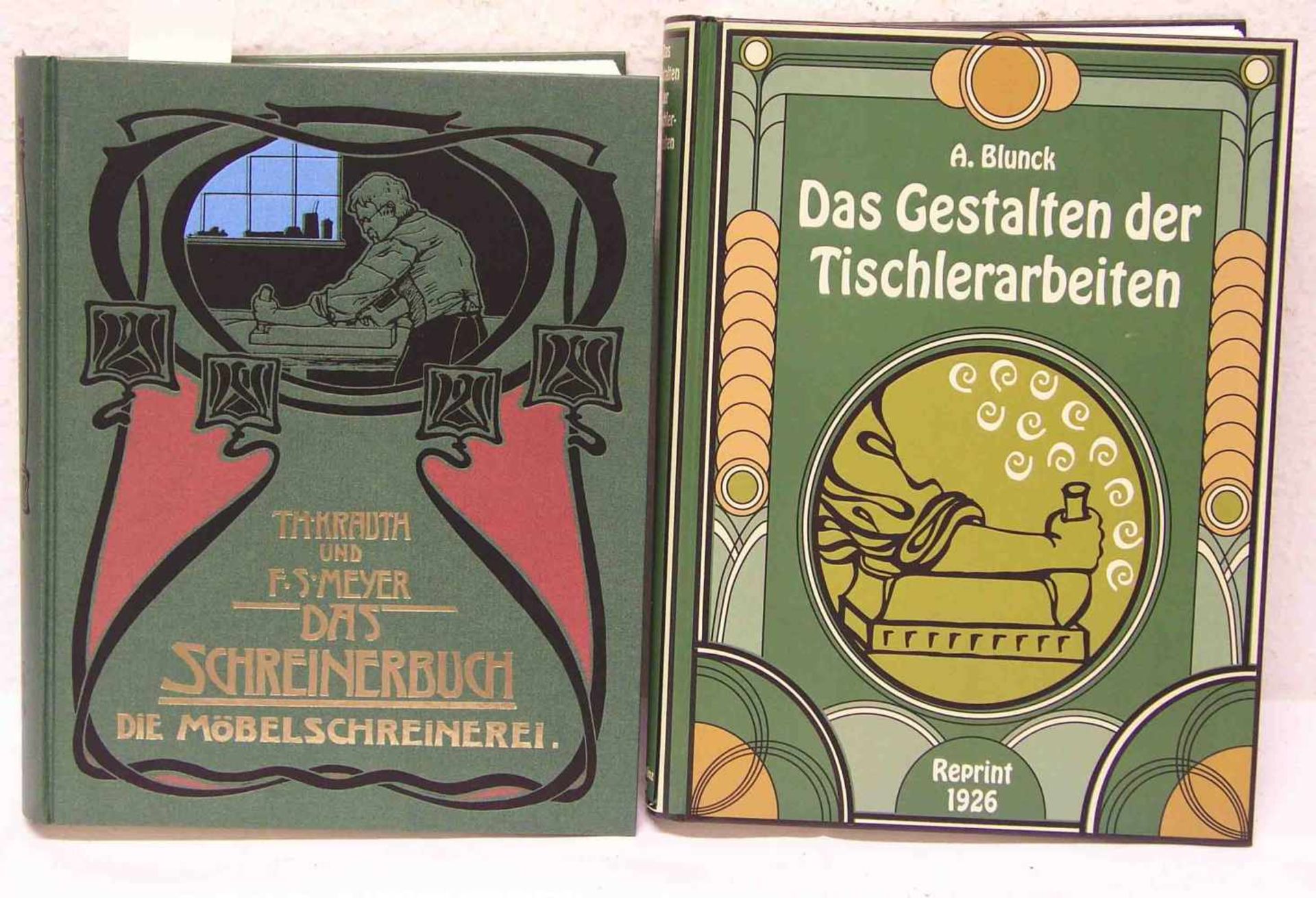 "Schreinerhandwerk". Zwei Bücher. Dabei: "Das Schreinerbuch". Die Möbelschreinerei, Th.