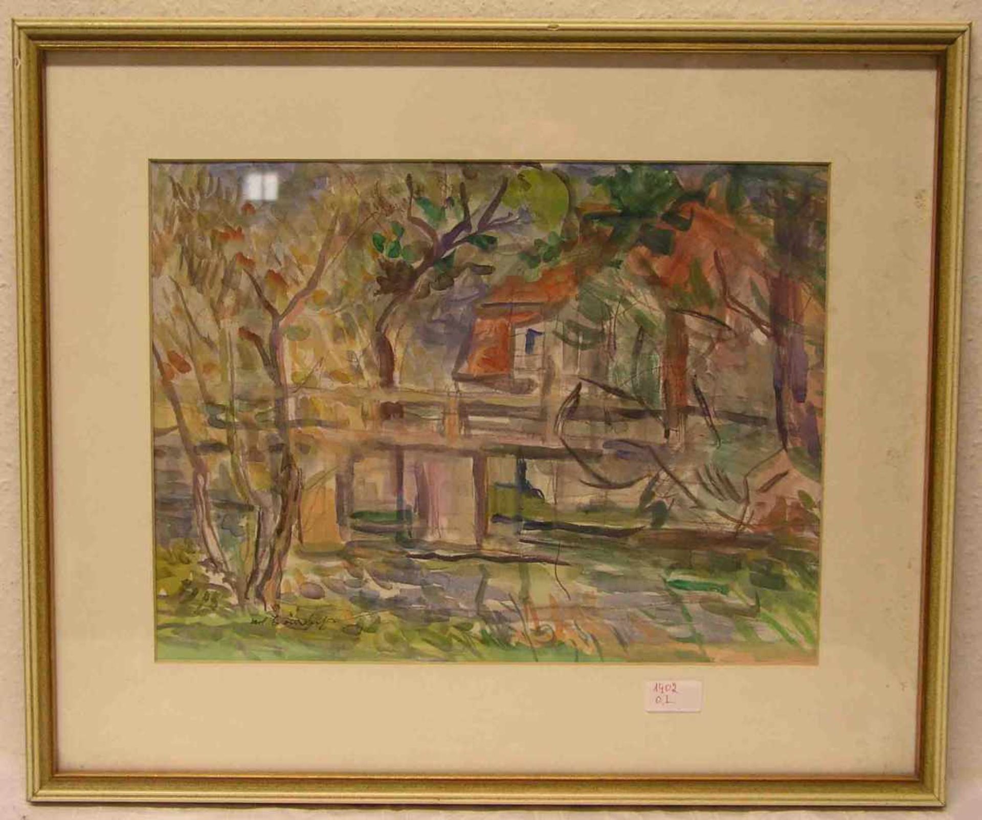 Dörrfuß, Karl (1906 - 1984), Fürther Maler: "Erlangen - Alte Mühle im Pegnitzgrund".