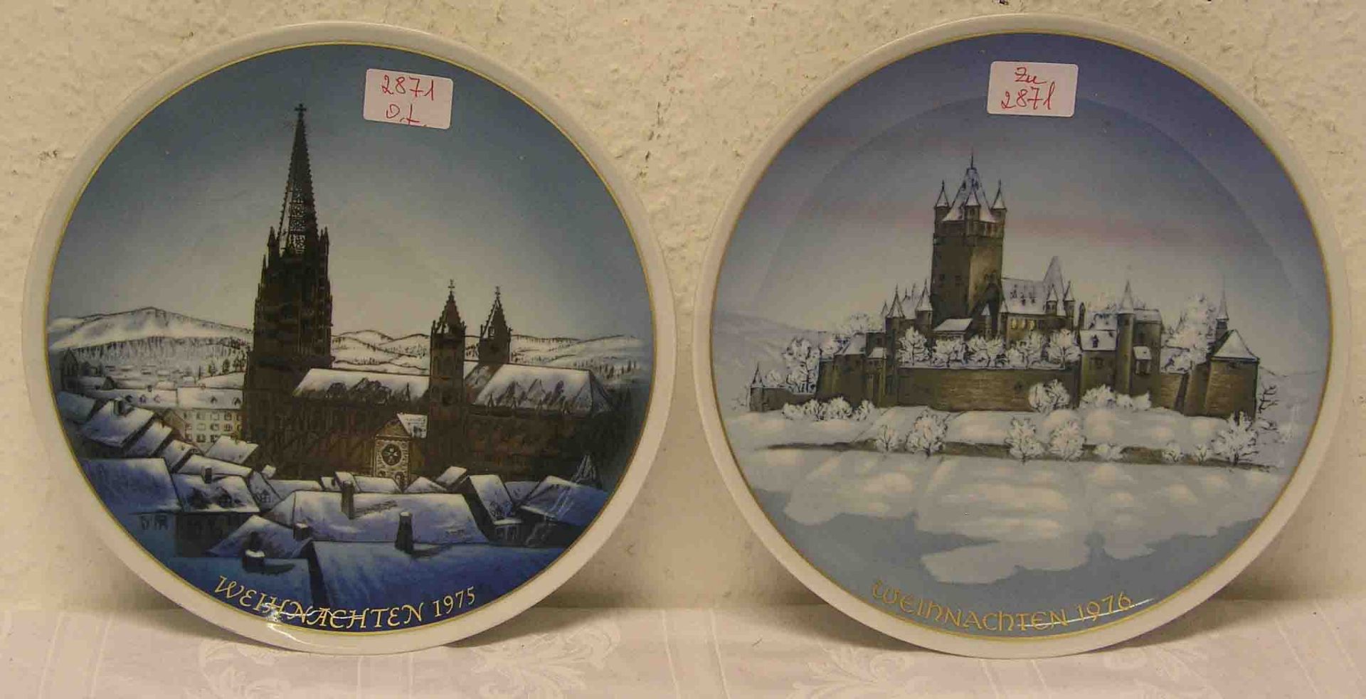 Weihnachten 1975 und 1976. Rosenthal Porzellanteller. Durchmesser: 22cm.