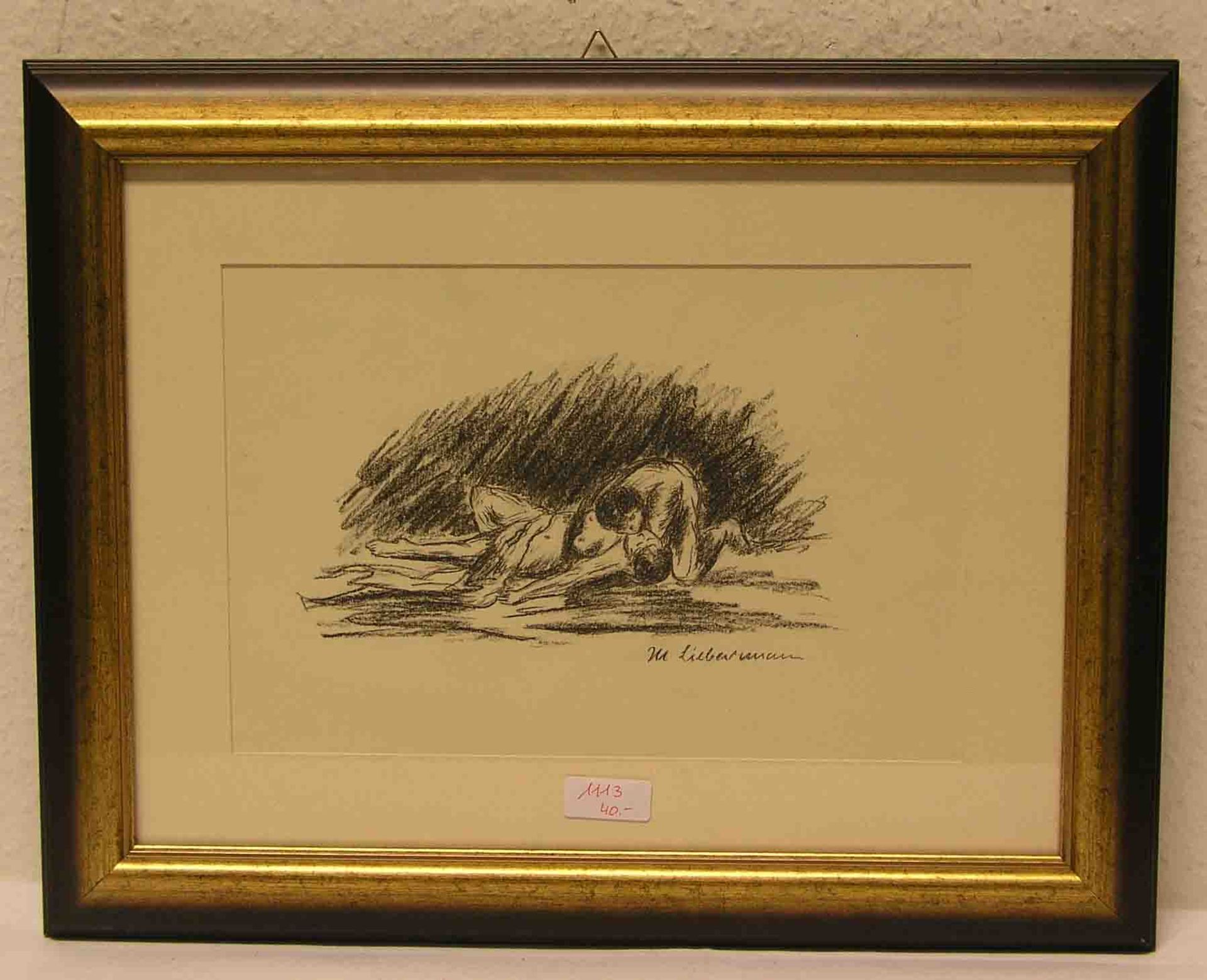 Liebermann, Max (1847 - Berlin - 1935): "Das Beilager". Lithografie, im Stein signiert, 20