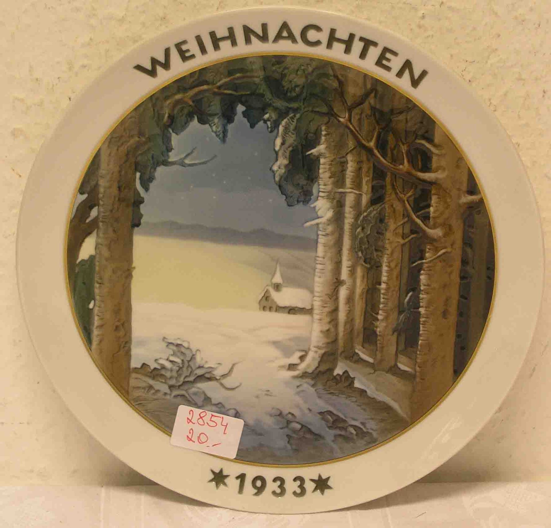 Weihnachten 1933: Rosenthal Porzellanteller. Durchmesser: 21cm.